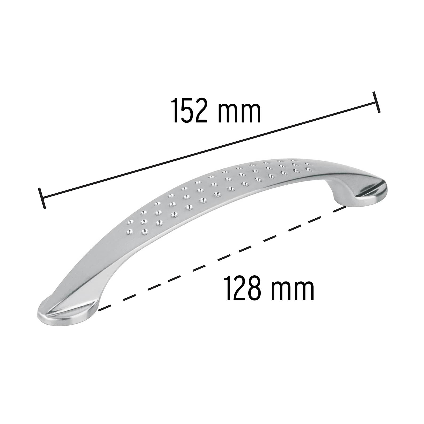 Jaladera de 128mm, línea Elipse, níquel, Hermex