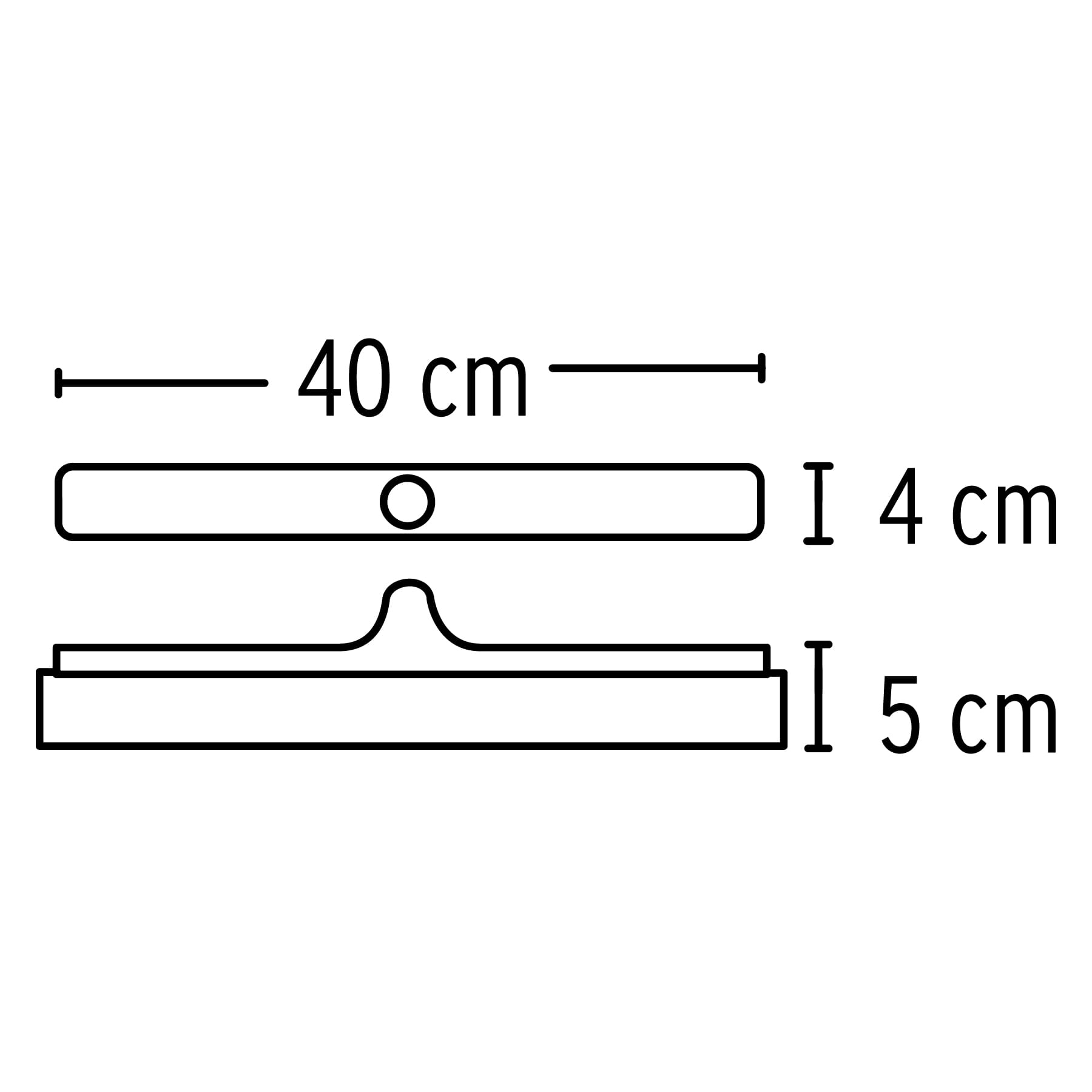 Jalador con base de plástico de 40 cm, con bastón de madera