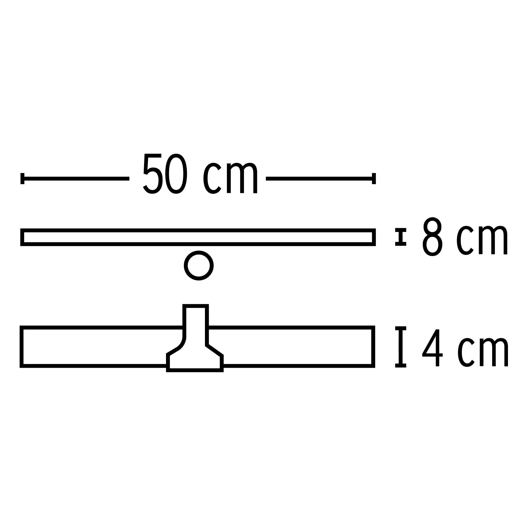 Jalador con base de lámina de 50 cm, con bastón de madera