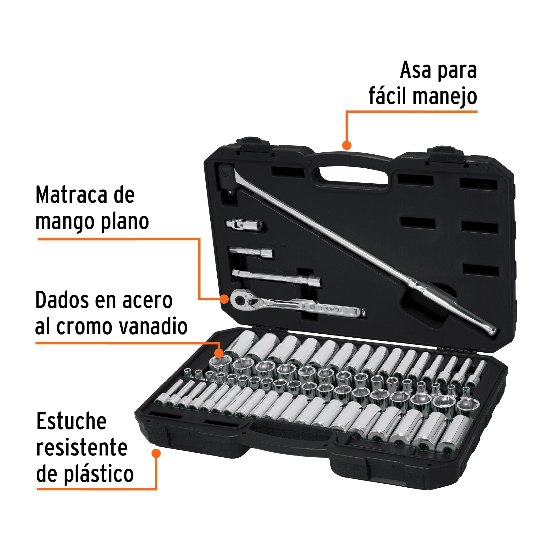 Juego de 73 herramientas cuadro 3/8" estándar y mm para mecánico
