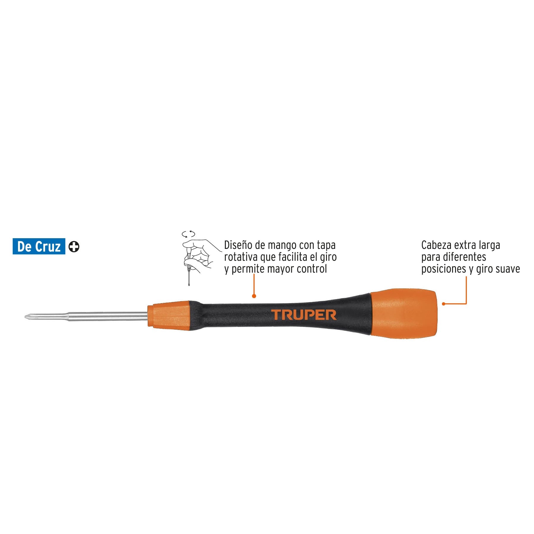 Desarmador de precisión de cruz PH00 mango ergonómico