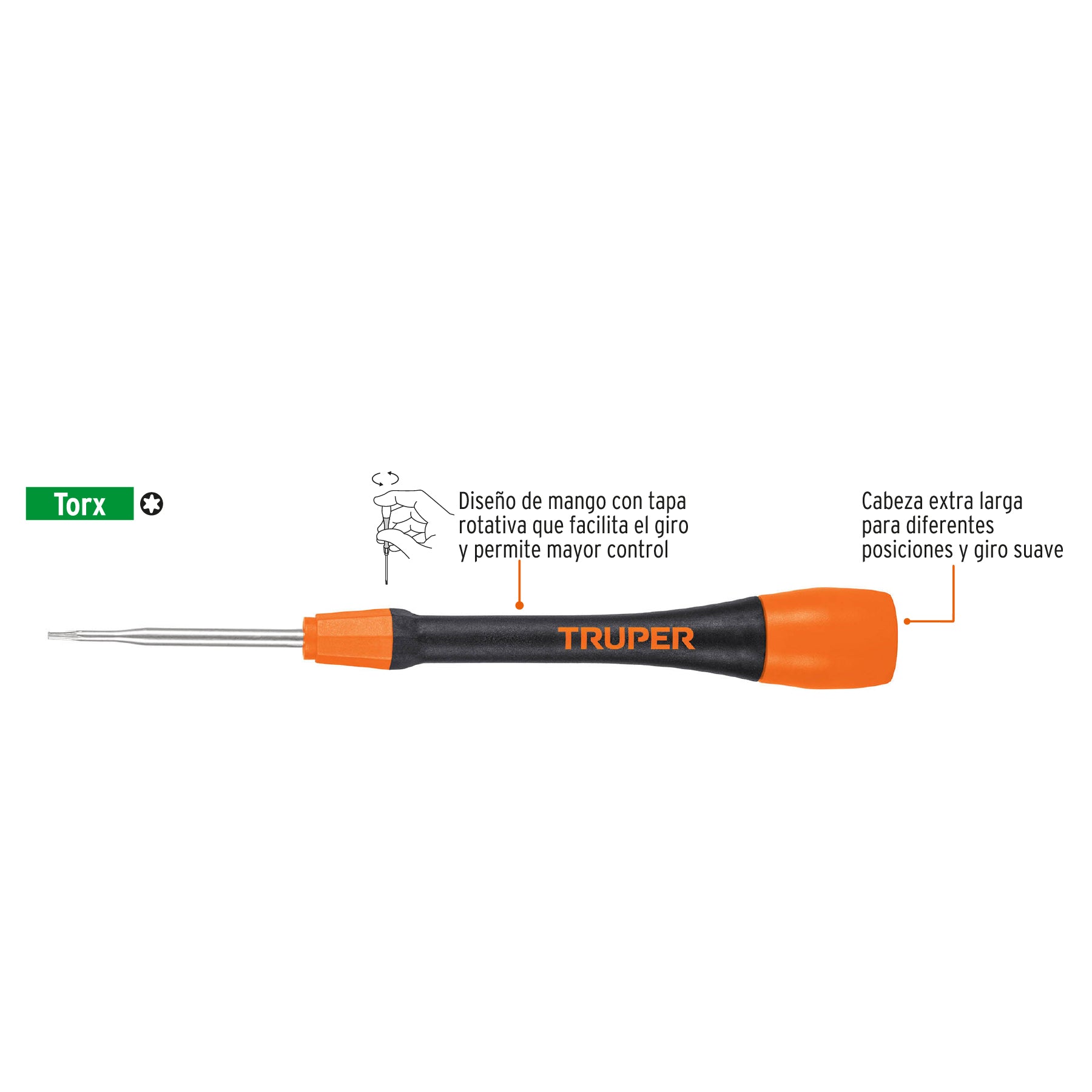 Desarmador de precisión punta torx T1 mango ergonómico