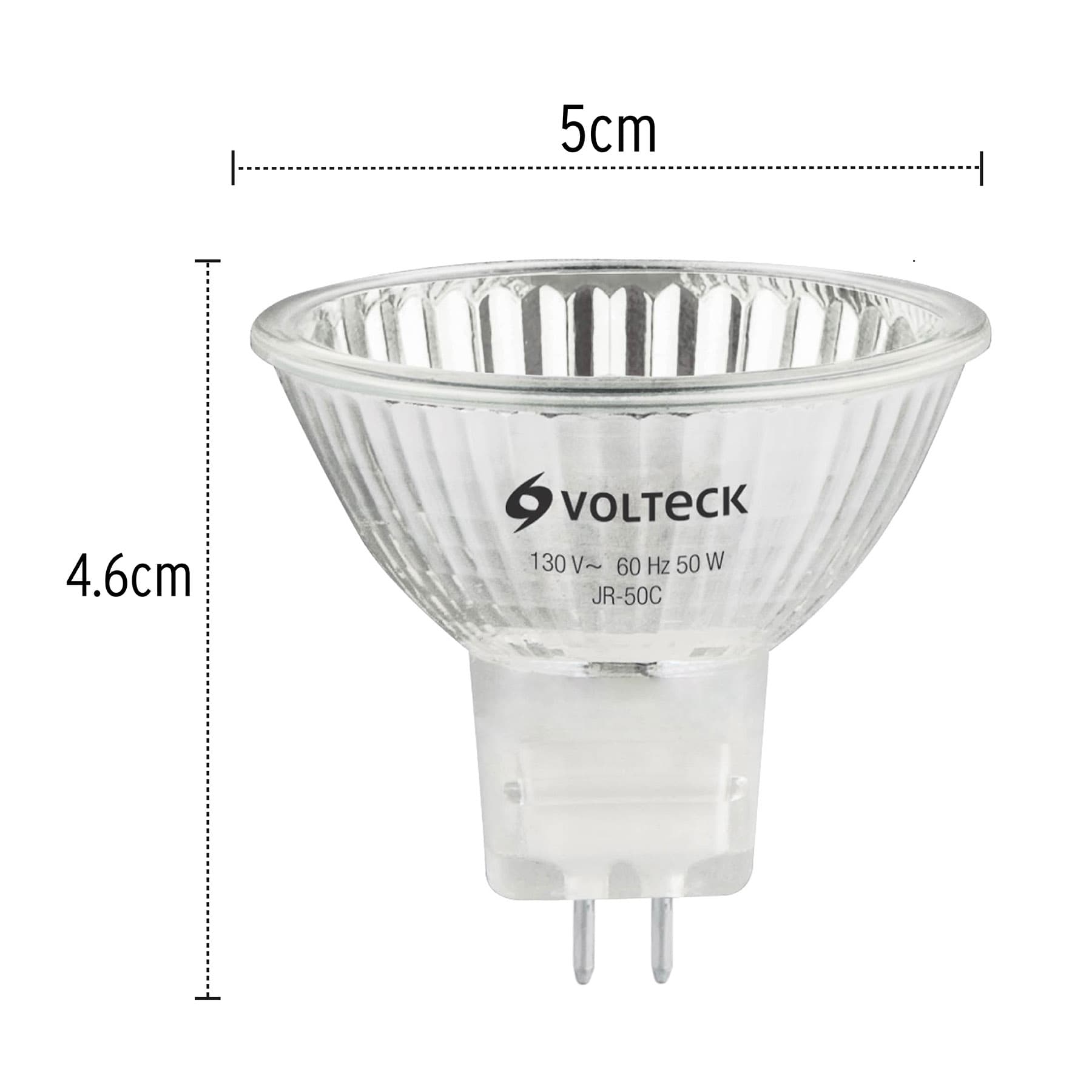 Lámpara de halógeno transp. 50 W tipo MR16 en caja, Volteck