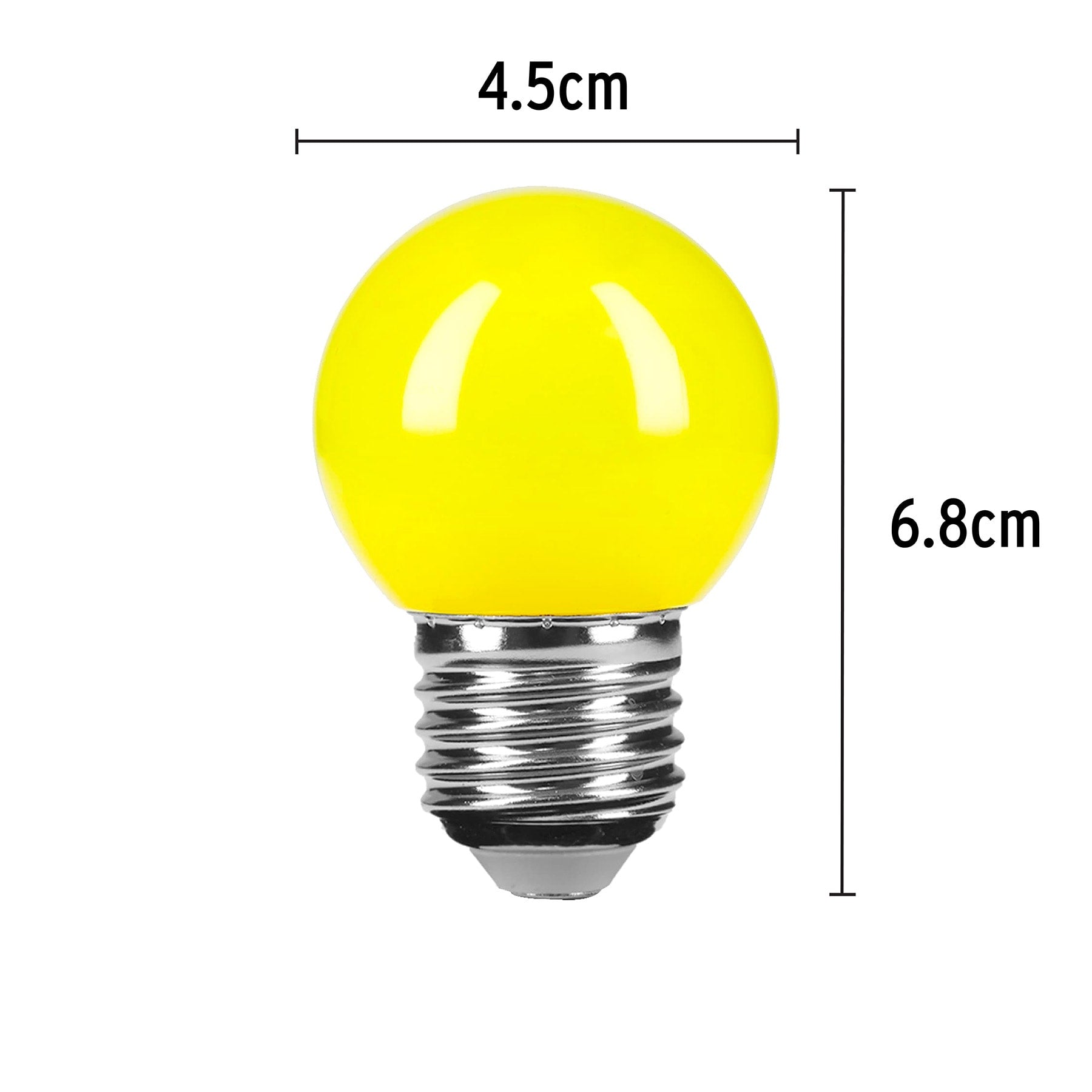 Lámpara LED tipo bulbo G45 1 W color amarillo, caja, Volteck