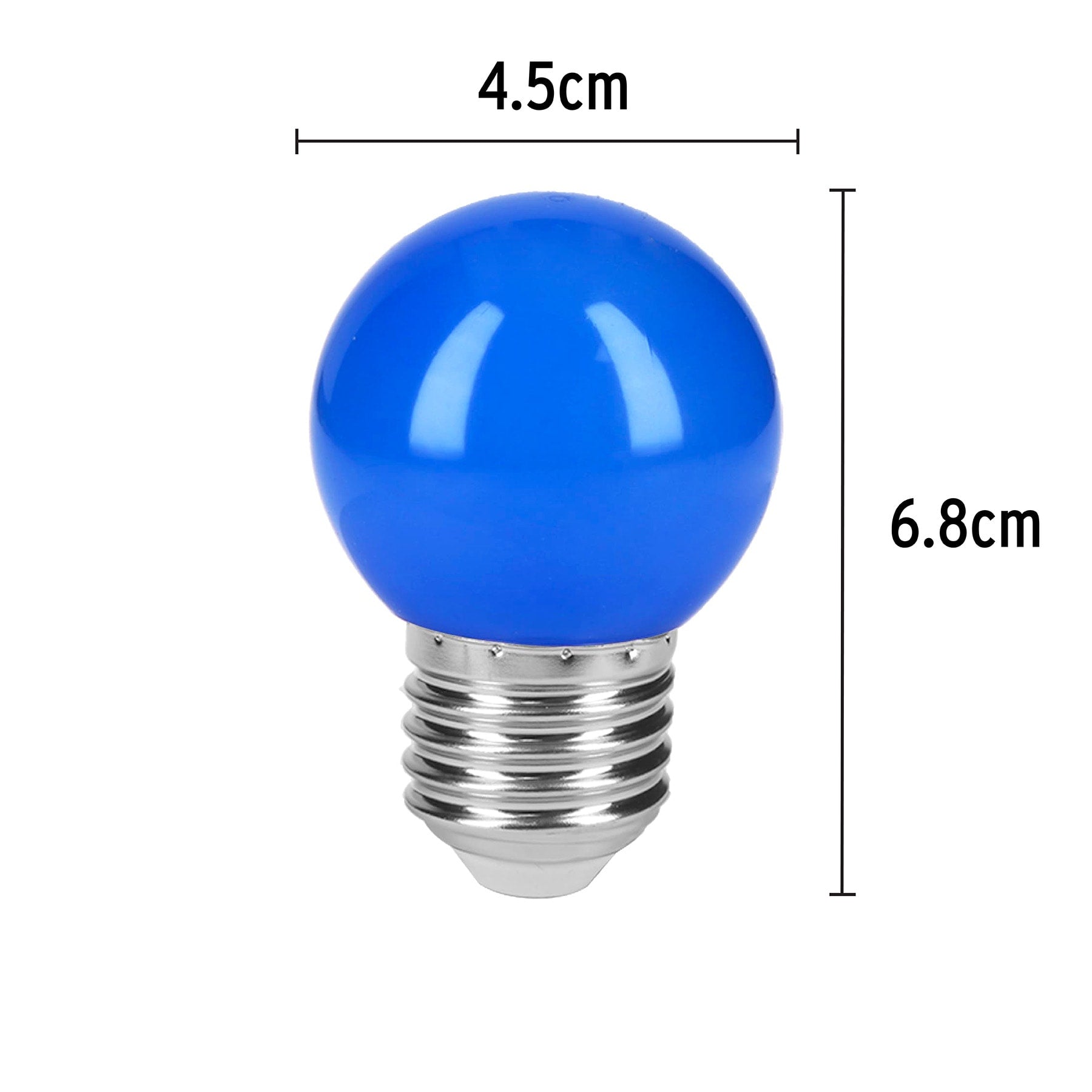 Lámpara LED tipo bulbo G45 1 W color azul, caja, Volteck