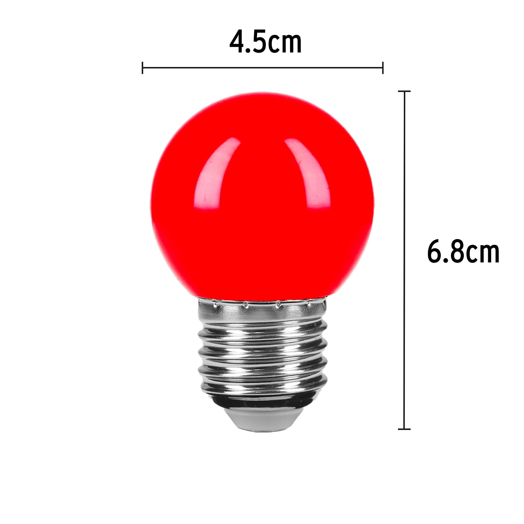 Lámpara LED tipo bulbo G45 1 W color rojo, caja, Volteck