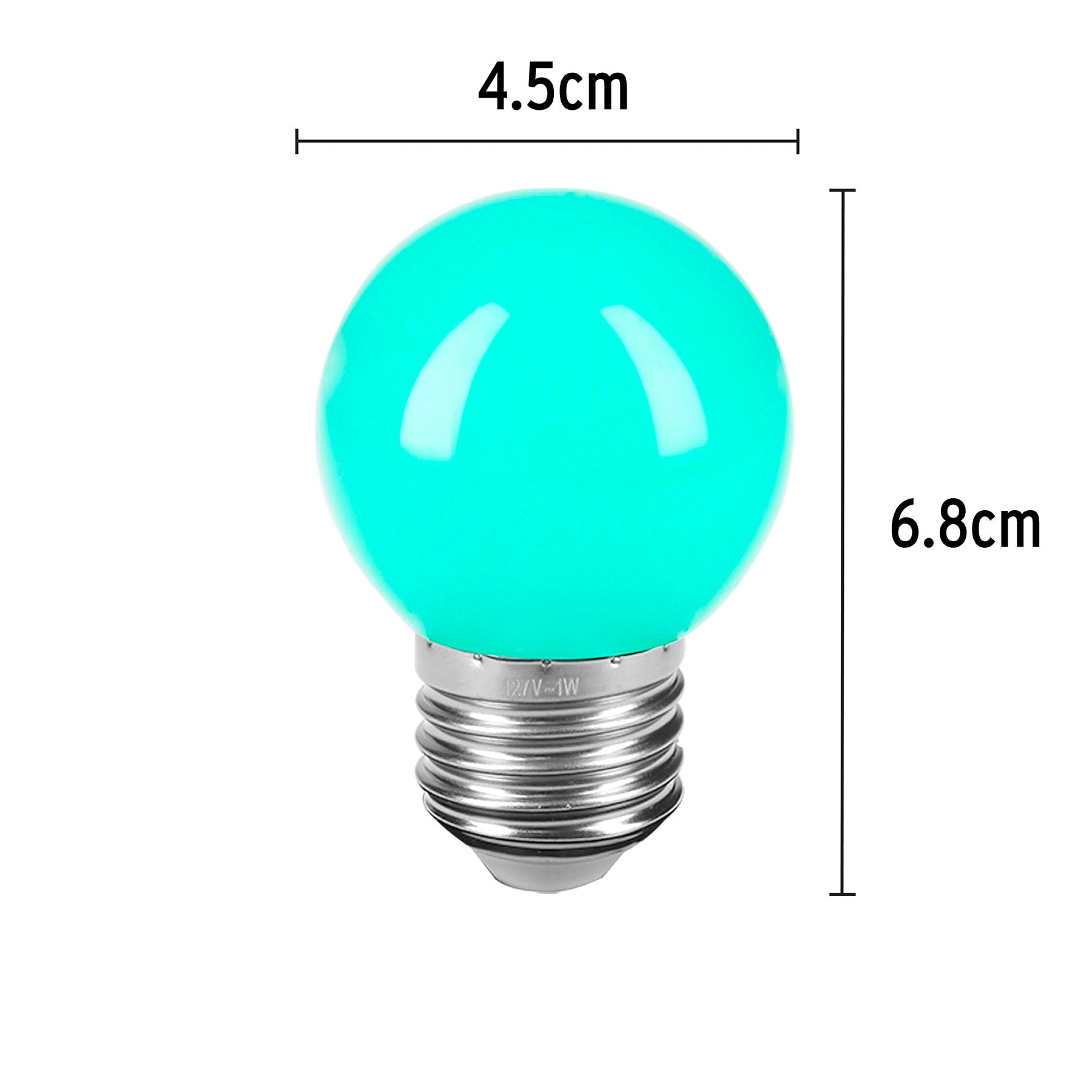 Lámpara LED tipo bulbo G45 1 W color verde, caja, Volteck