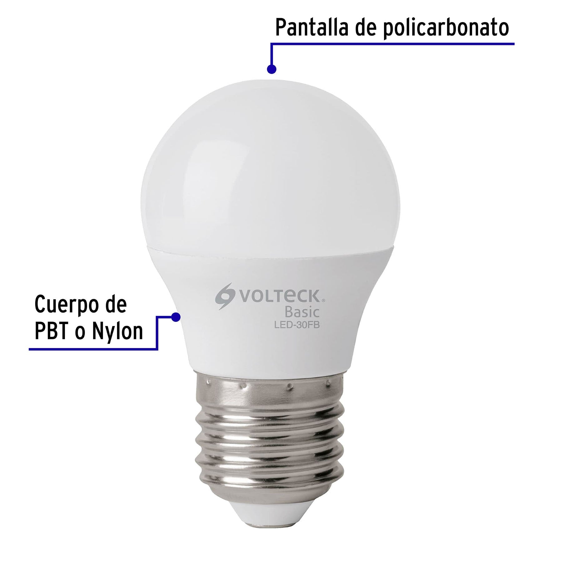 Pack de 4 lámparas LED G45 3 W (equiv. 25 W), luz de día