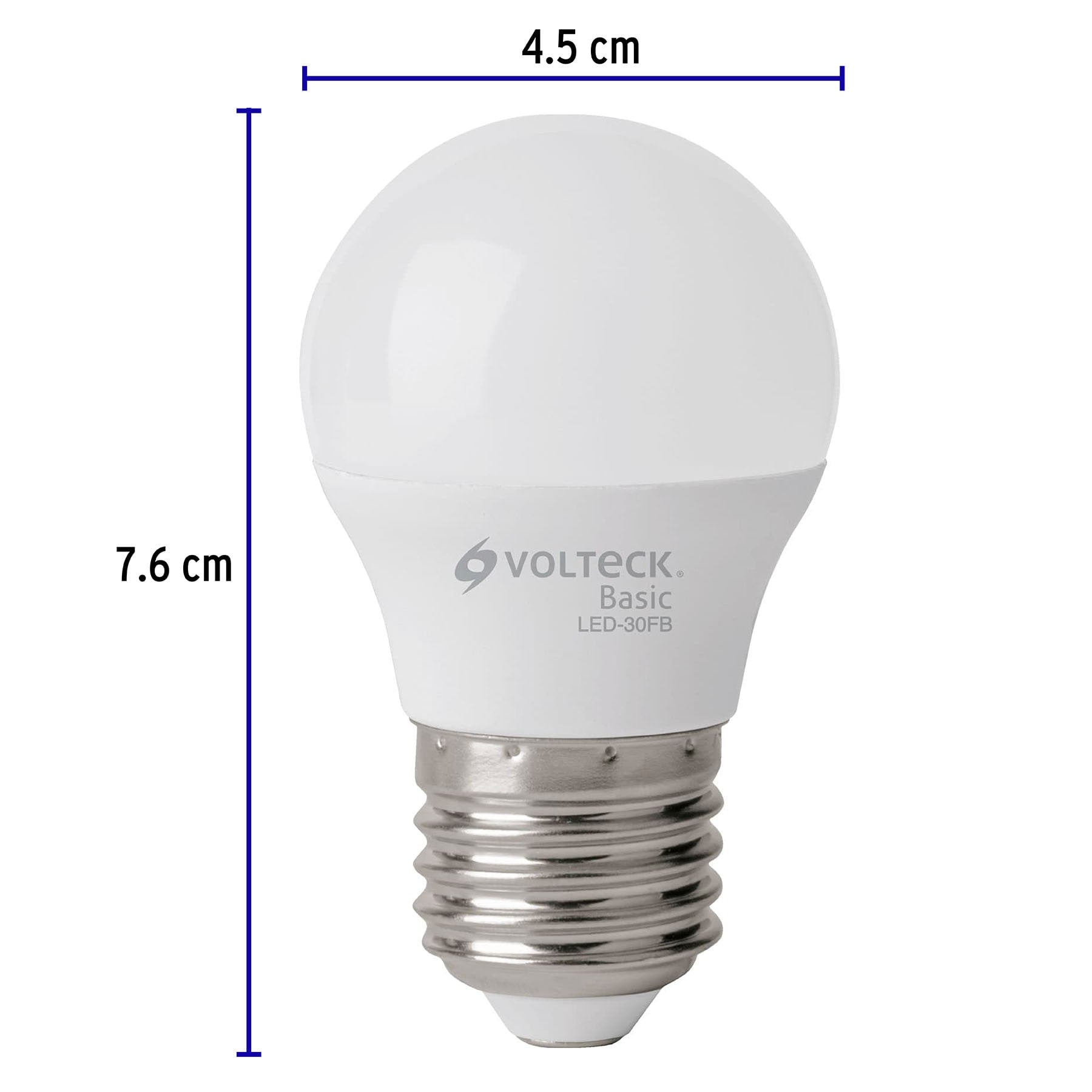 Pack de 4 lámparas LED G45 3 W (equiv. 25 W), luz de día