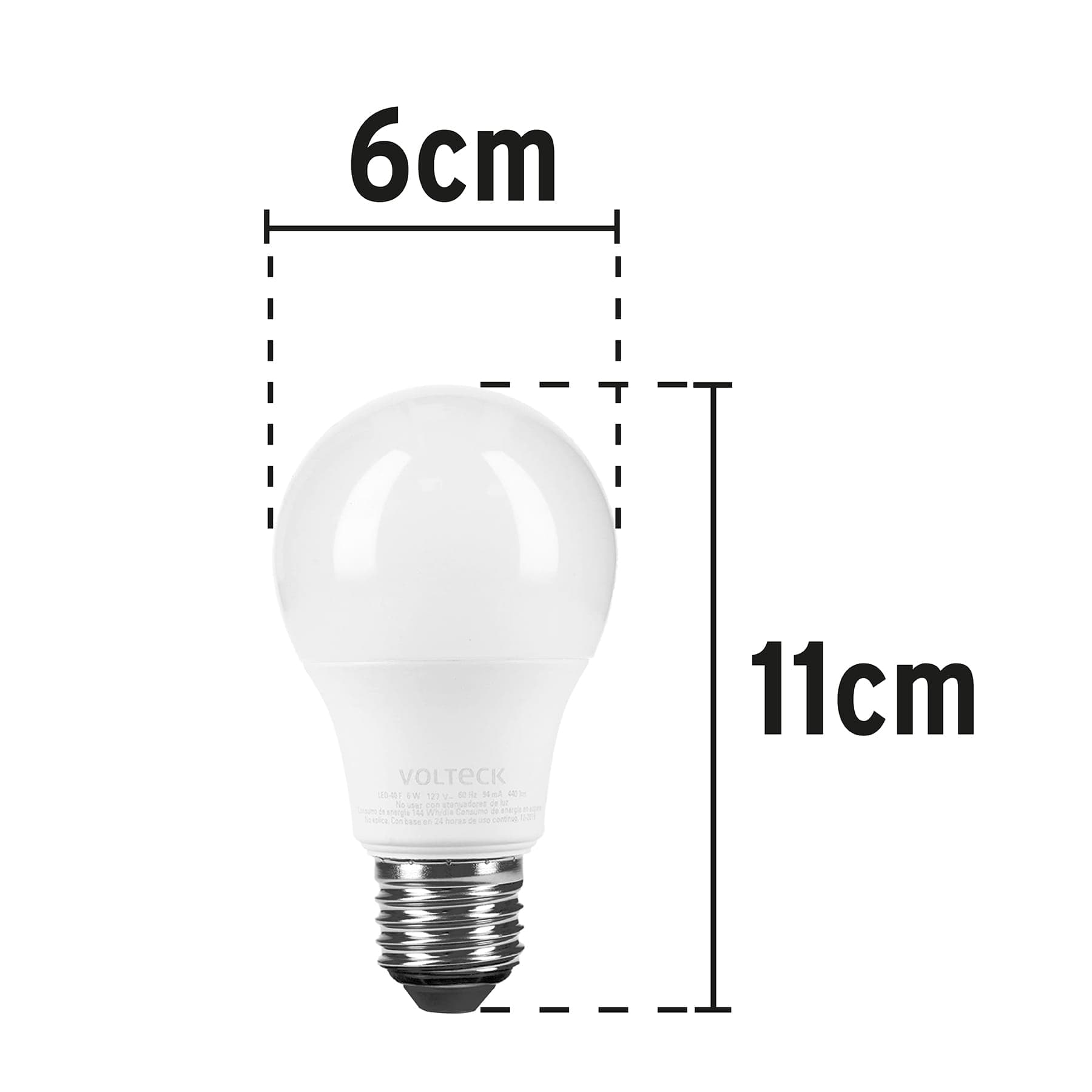 Lámpara LED A19 6 W (equiv. 40 W) luz de día blíster Volteck