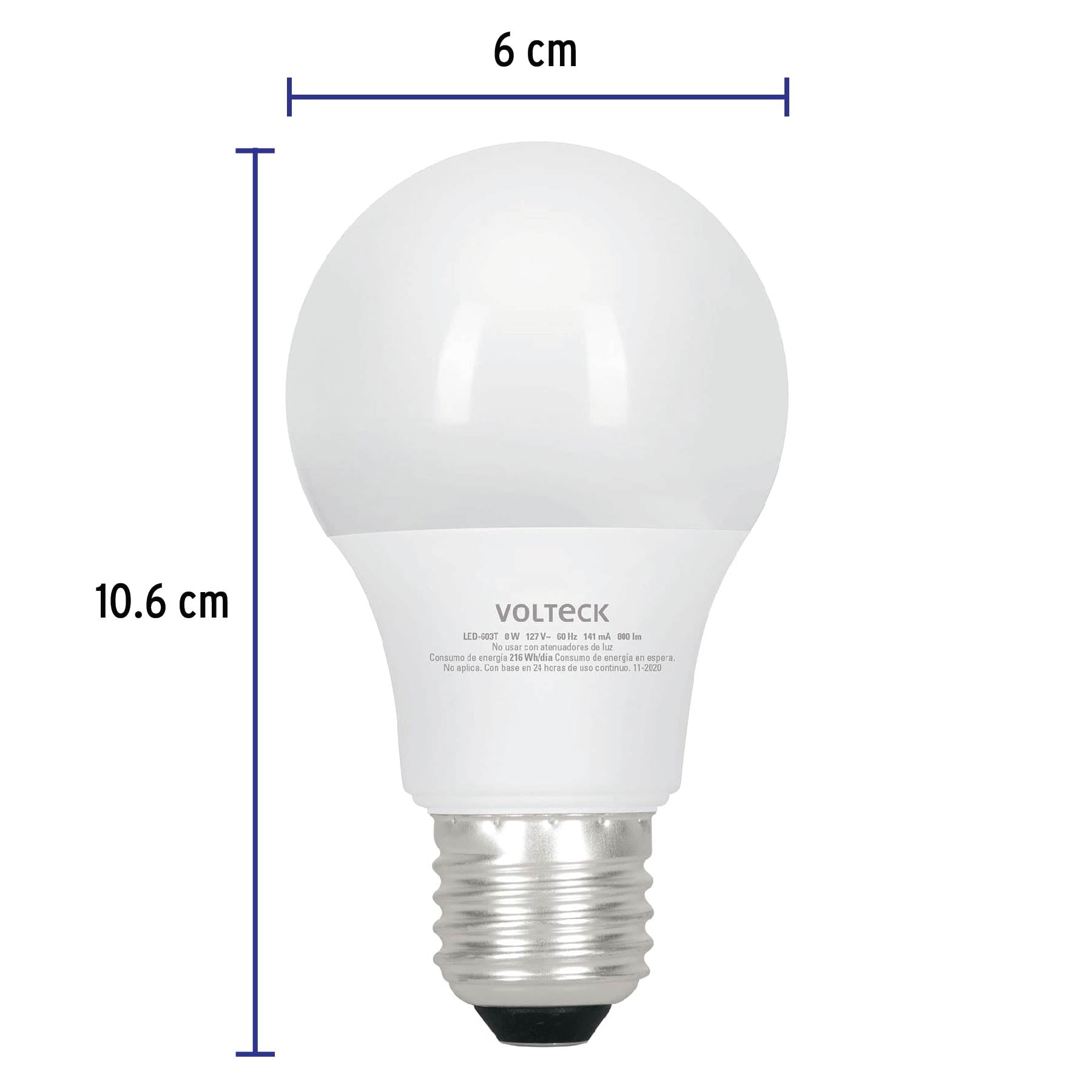 Lámpara LED tipo bulbo con 3 tonos de luz, blíster, Volteck