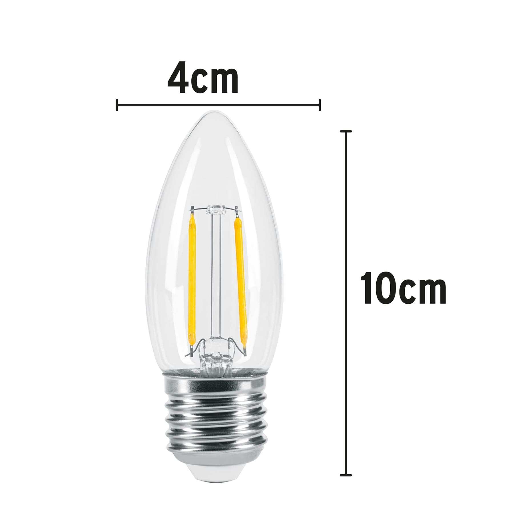 Lámpara LED tipo vela 3 W con filamento luz cálida, blíster