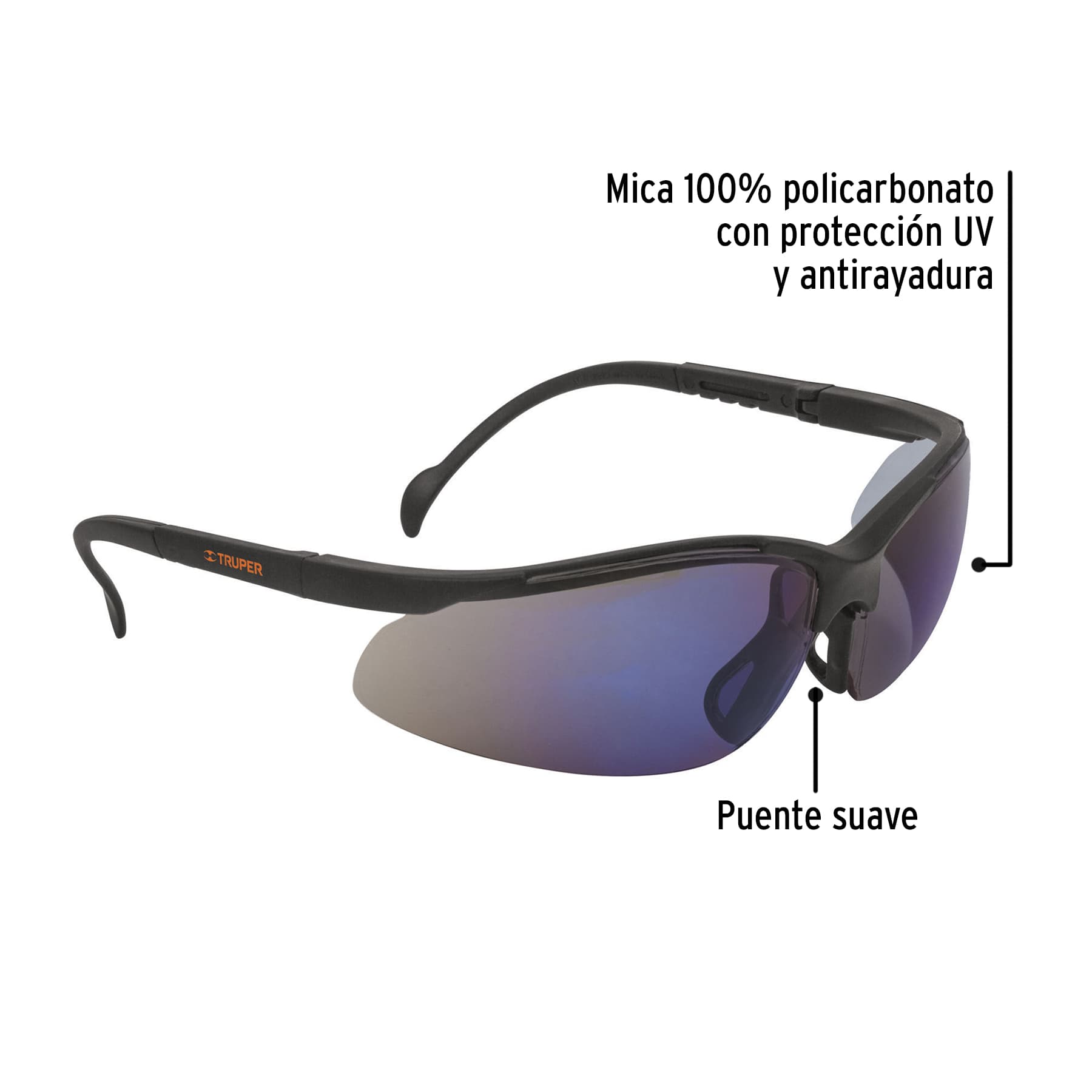 Lentes de seguridad espejo azul, Truper Vision