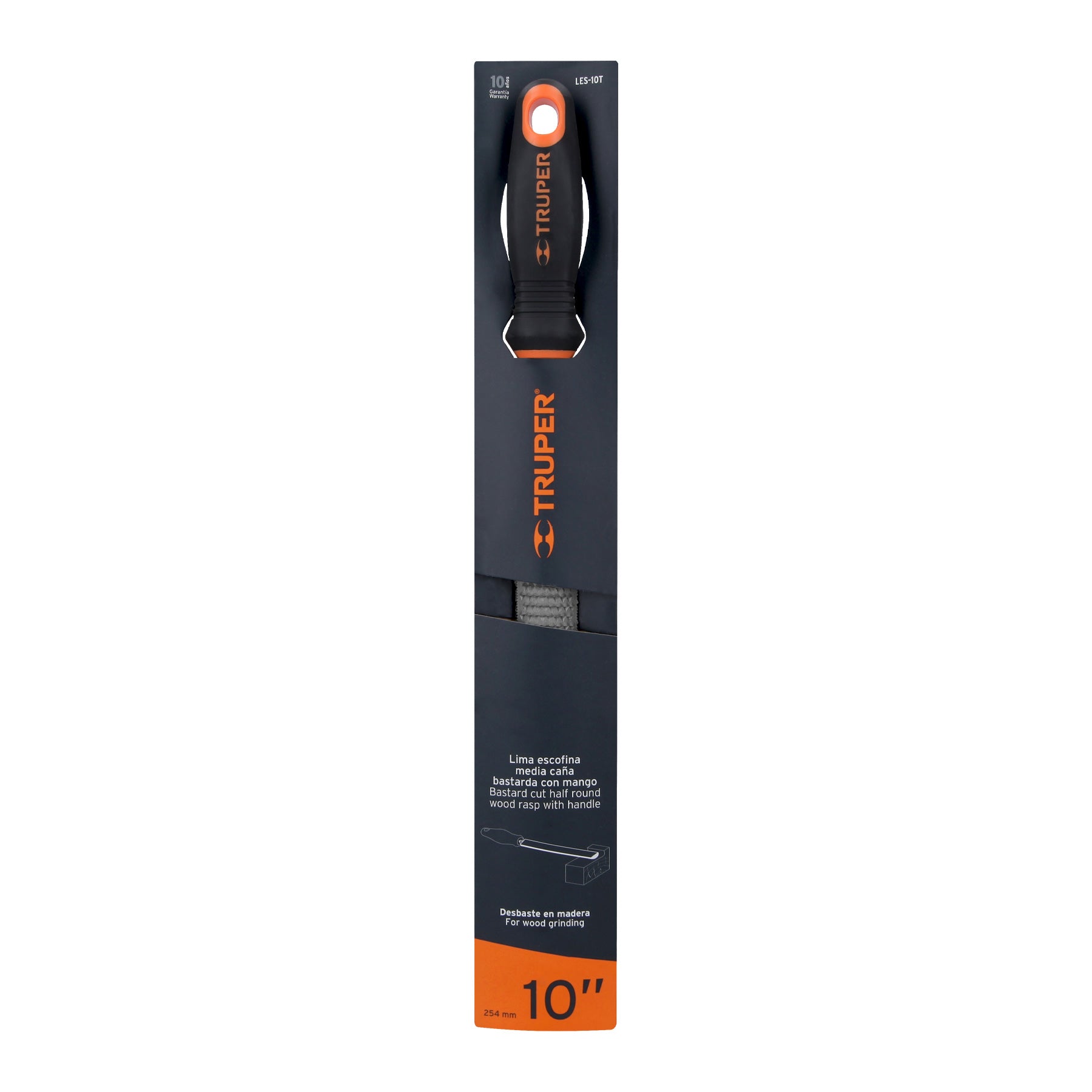 Lima escofina 10" con mango doble inyección, Truper