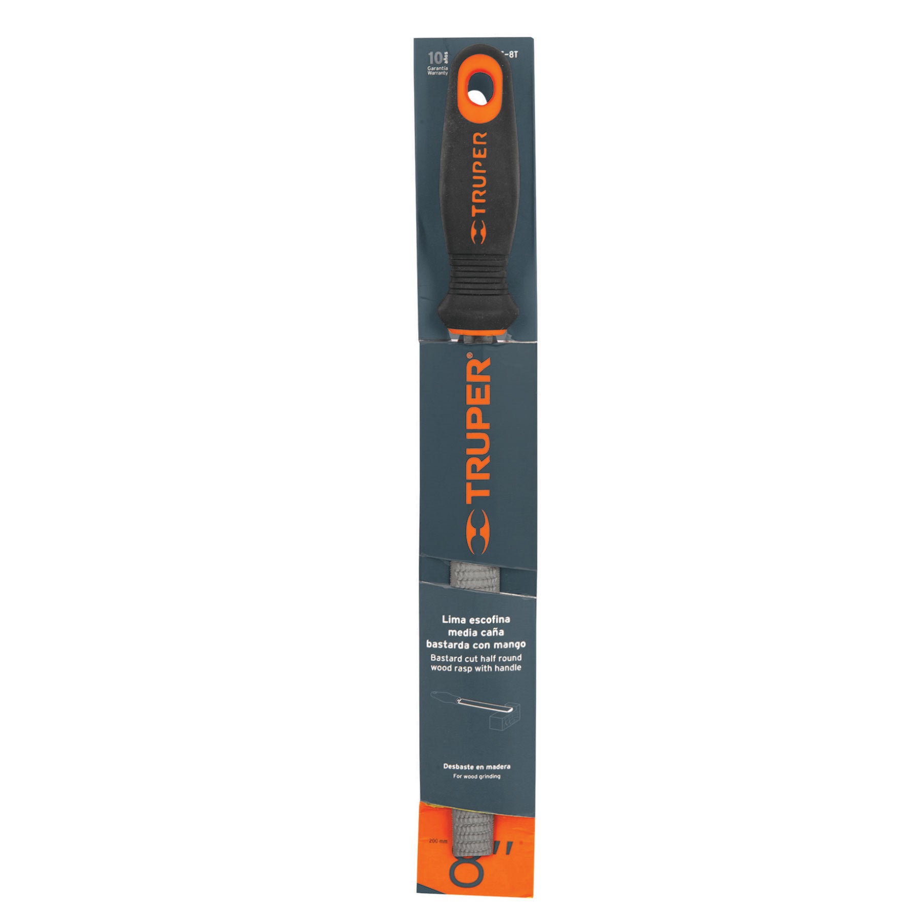 Lima escofina 8" con mango doble inyección, Truper