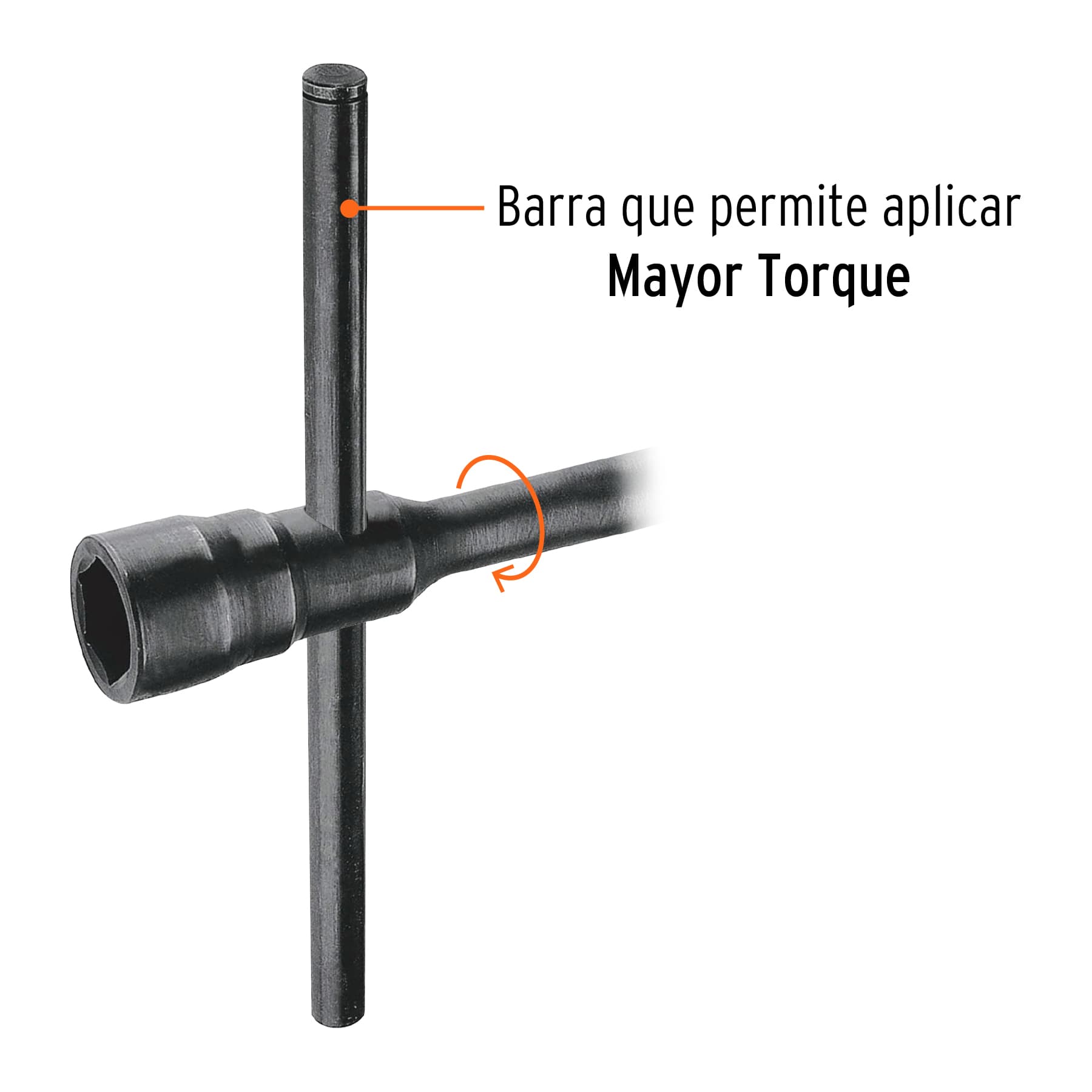 Llave de artillería 13/16 x 1-1/2" boca cuadrada y hexagonal