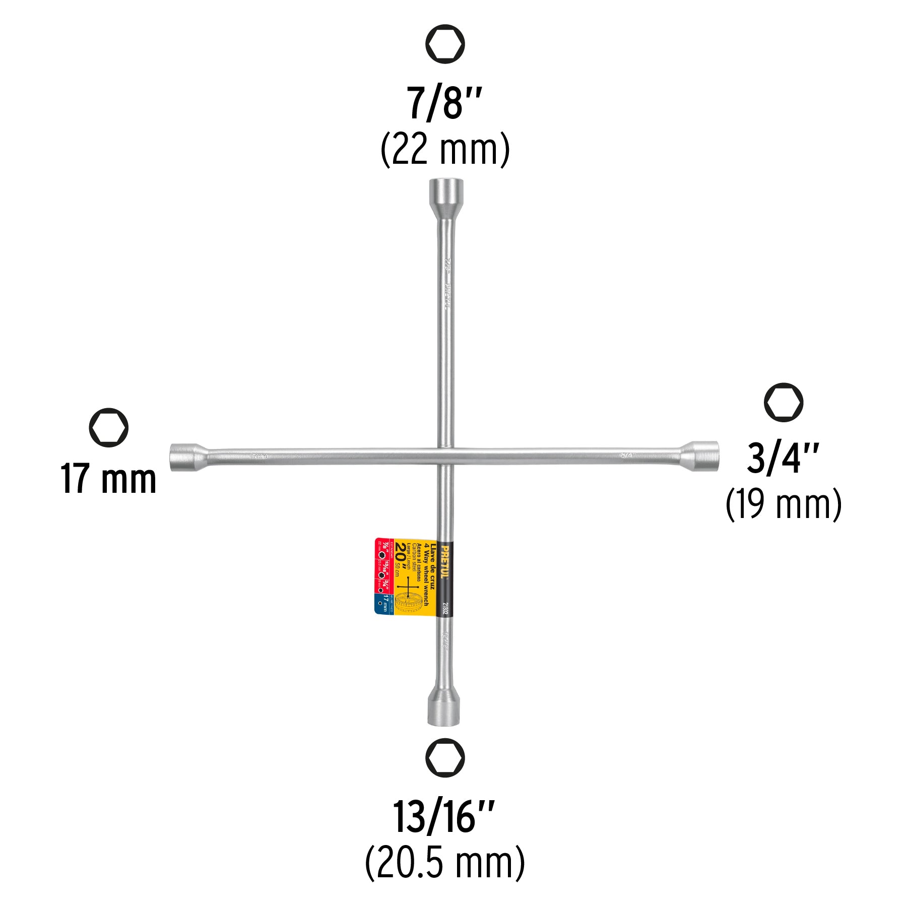 Llave de cruz para automóviles y camionetas, 20" Pretul