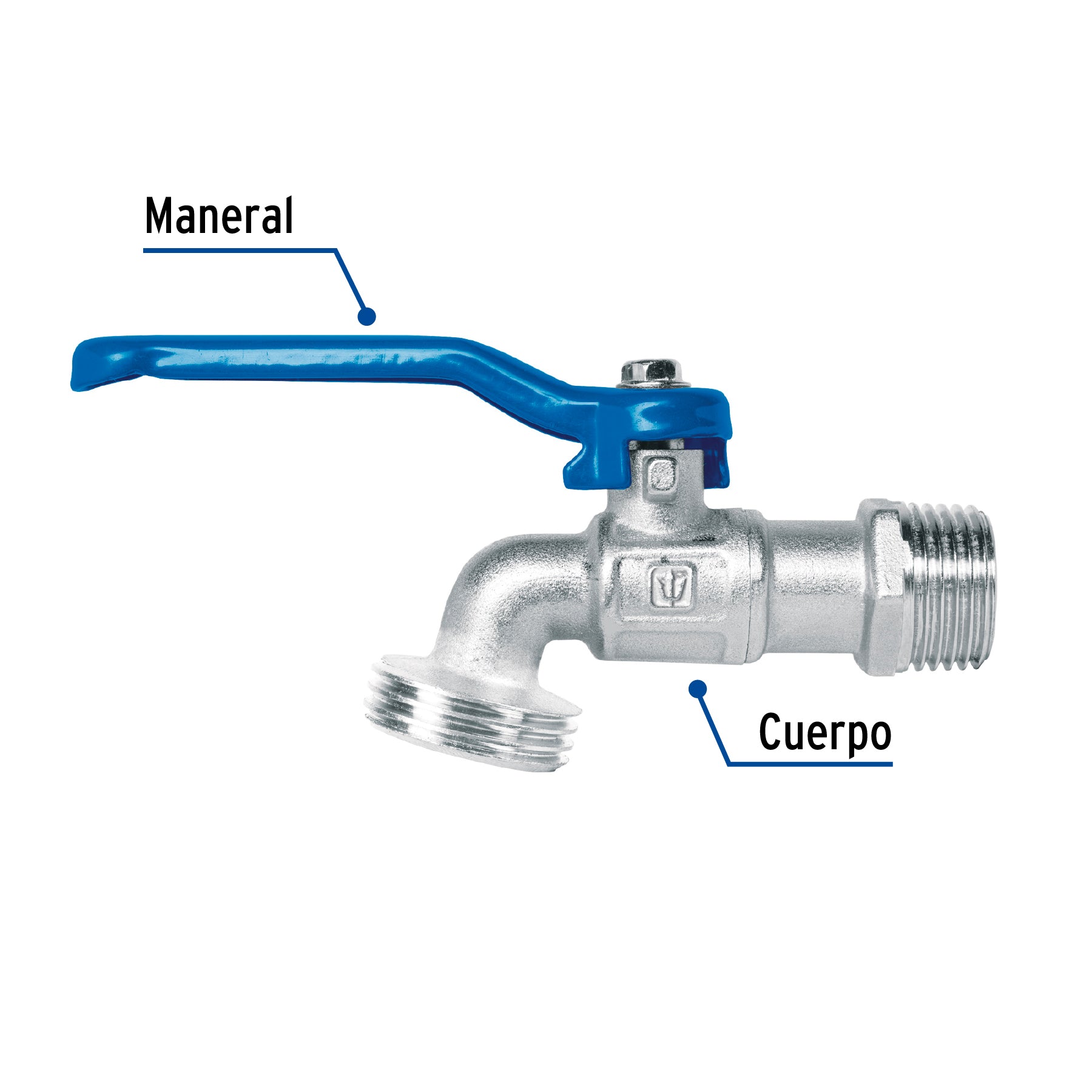 Llave de esfera de latón 1/2", 115 g, s/adaptador, Foset