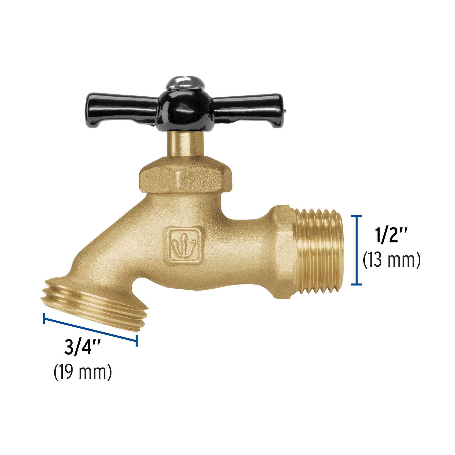 Llave para manguera, de latón 100g, 1/2", granel, BASIC