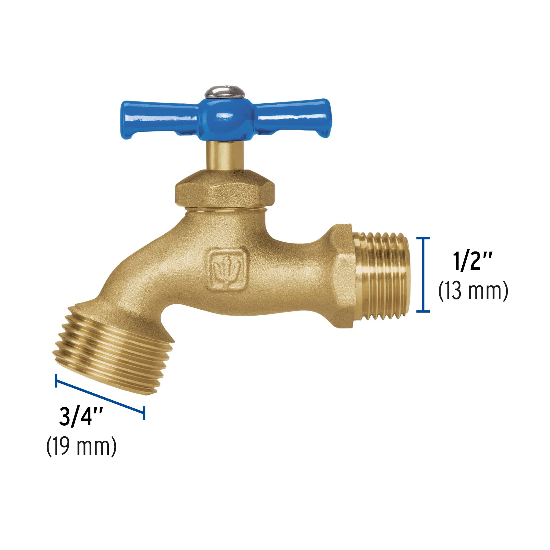 Llave para manguera, de latón, 140g, 1/2", granel, Foset