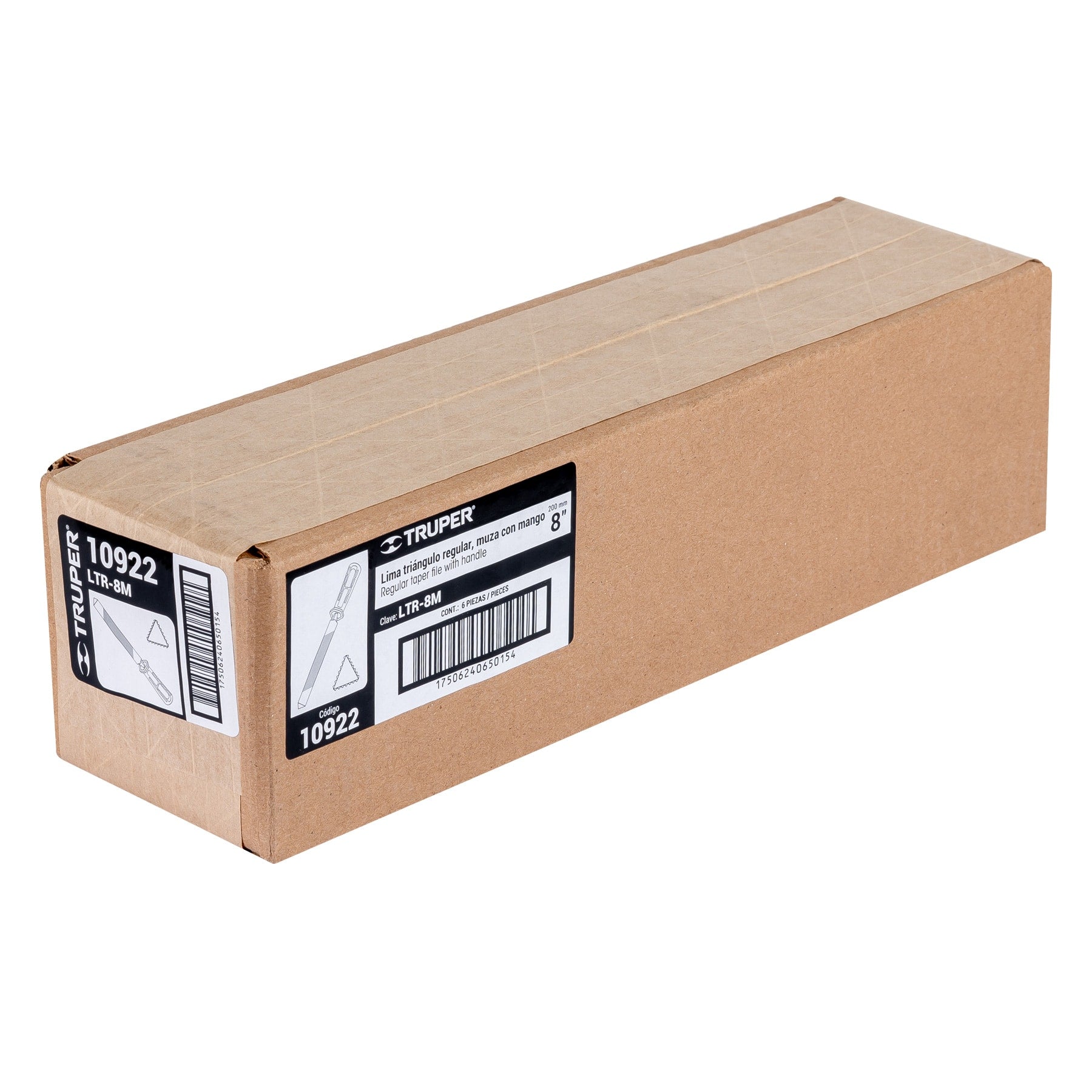 Lima triángular 8" para machete, 36 dpp, con mango, Truper