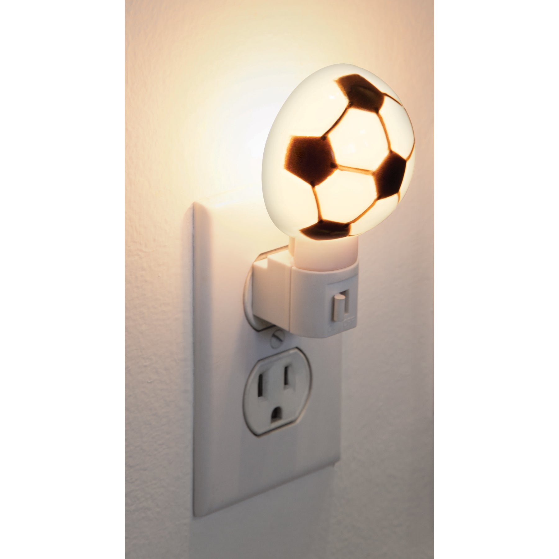 Luz de noche con lámpara E12, balón soccer, Volteck