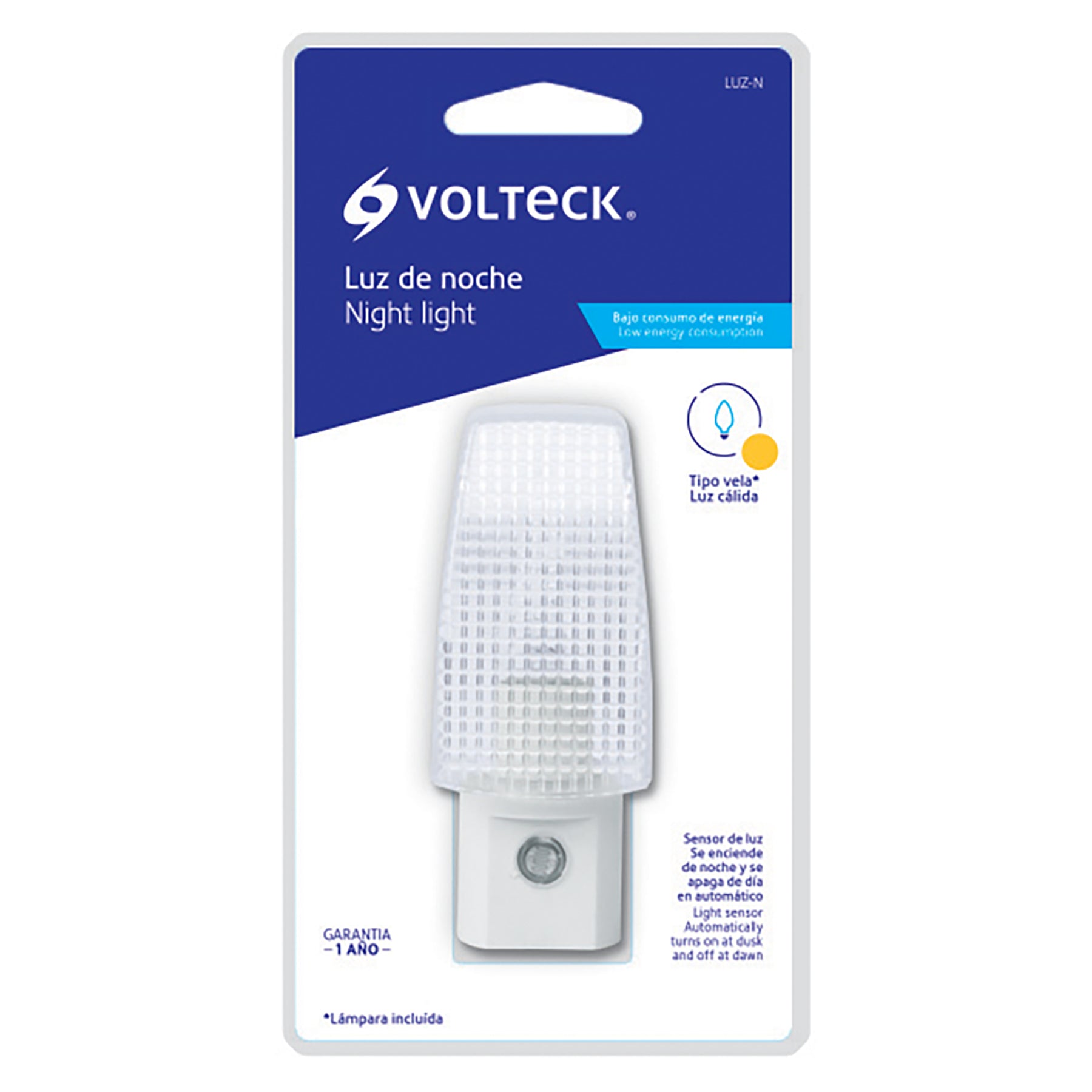 Luz de noche con sensor de luz, Volteck