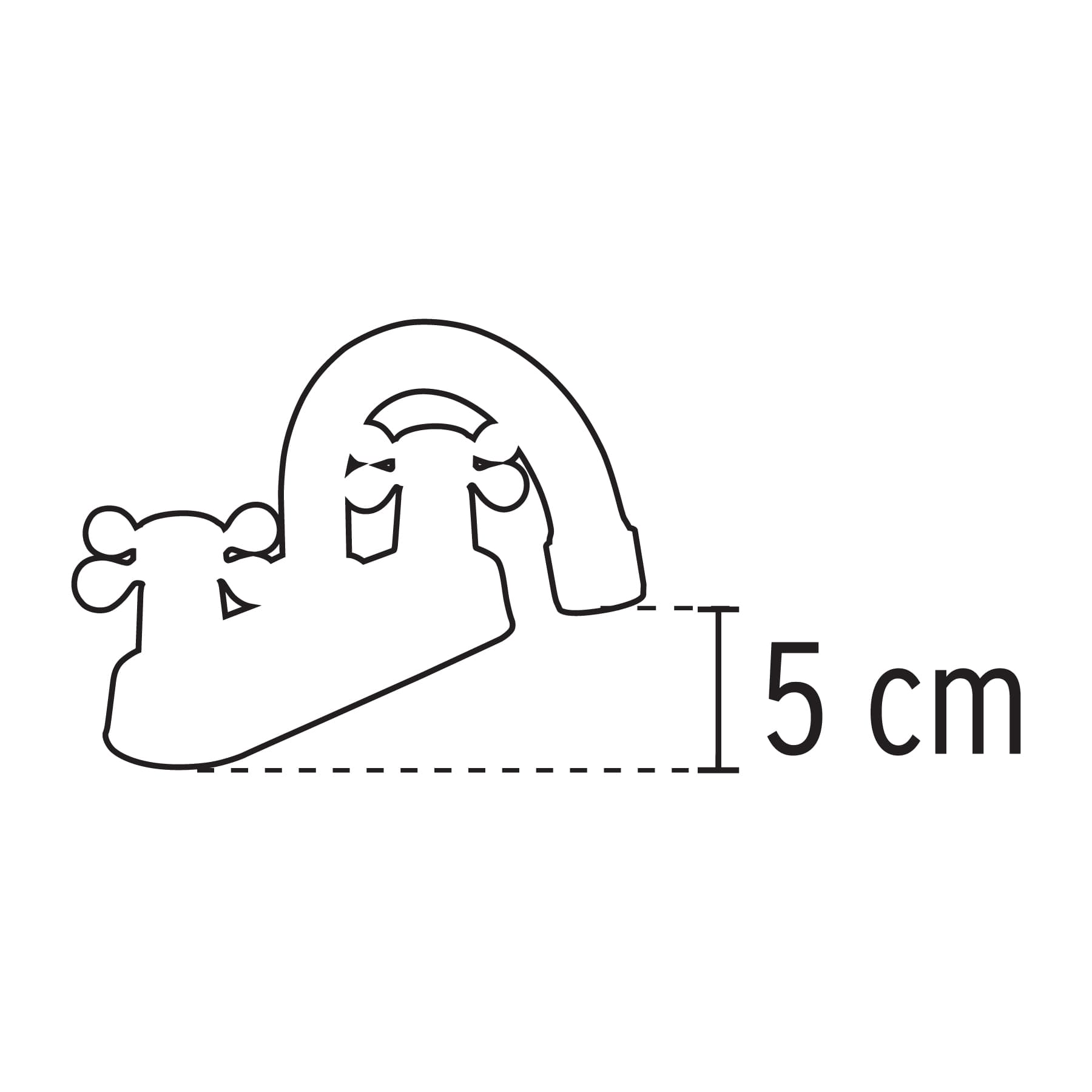 Mezcladora 4" para lavabo, cuello curvo, manerales cruceta