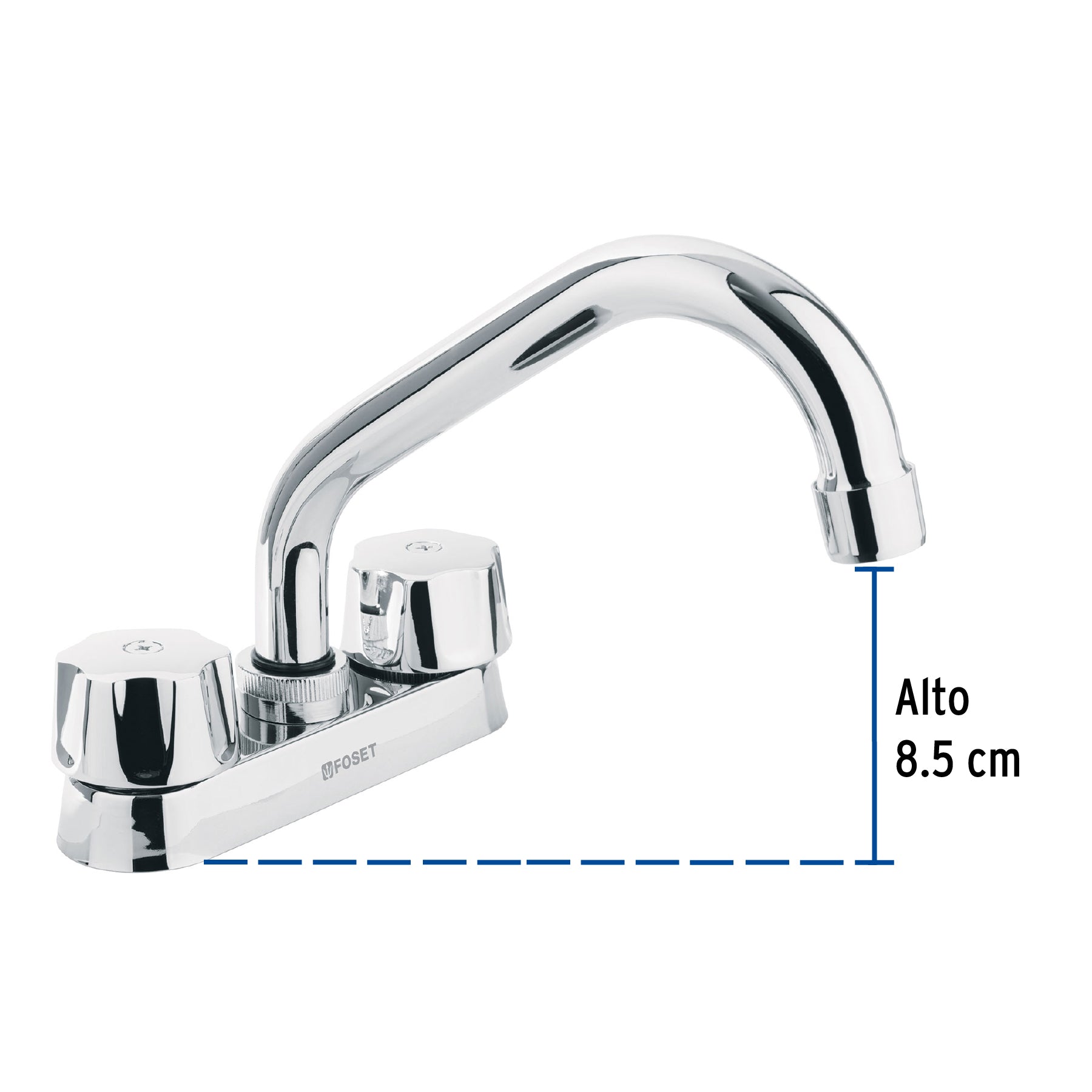 Mezcladora 4" para lavabo, tubular, cartucho cerámico