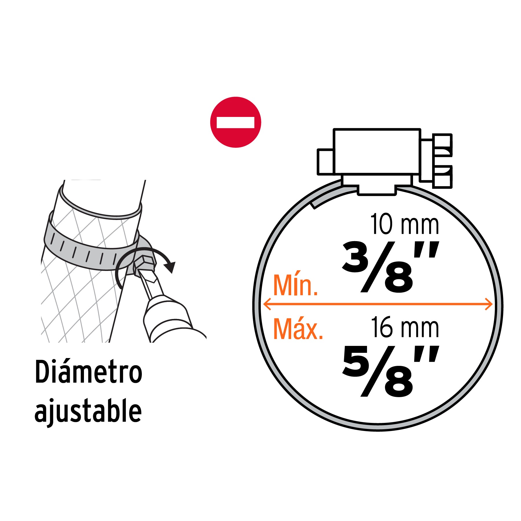 Bolsa con 4 abrazaderas sin fin # 4, 3/8 - 5/8", Truper