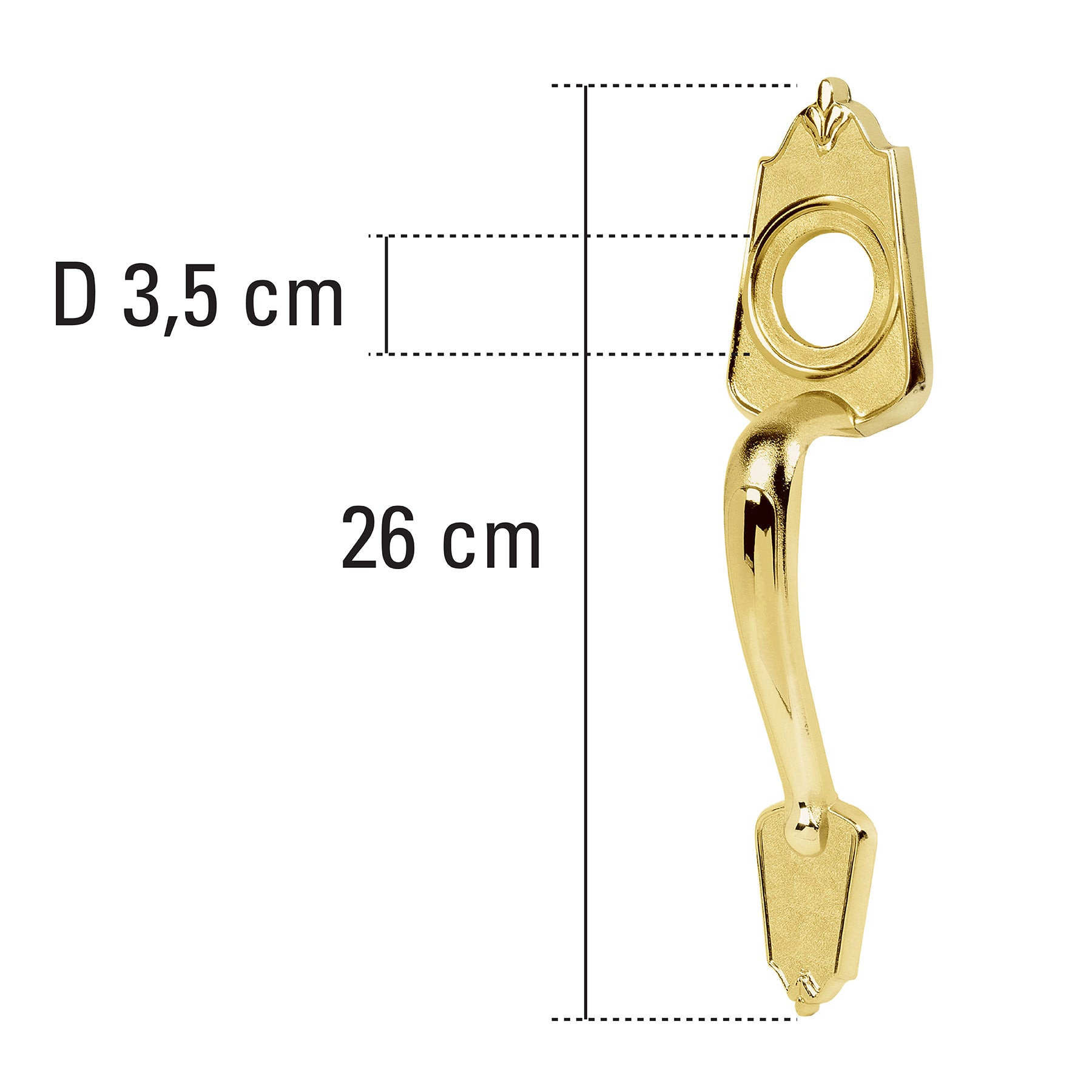 Chapetón metálico para puerta, acabado latón brillante