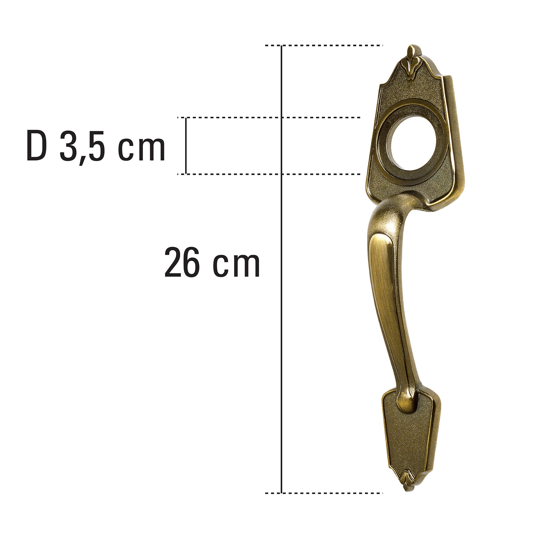 Chapetón metálico para puerta, acabado latón antiguo