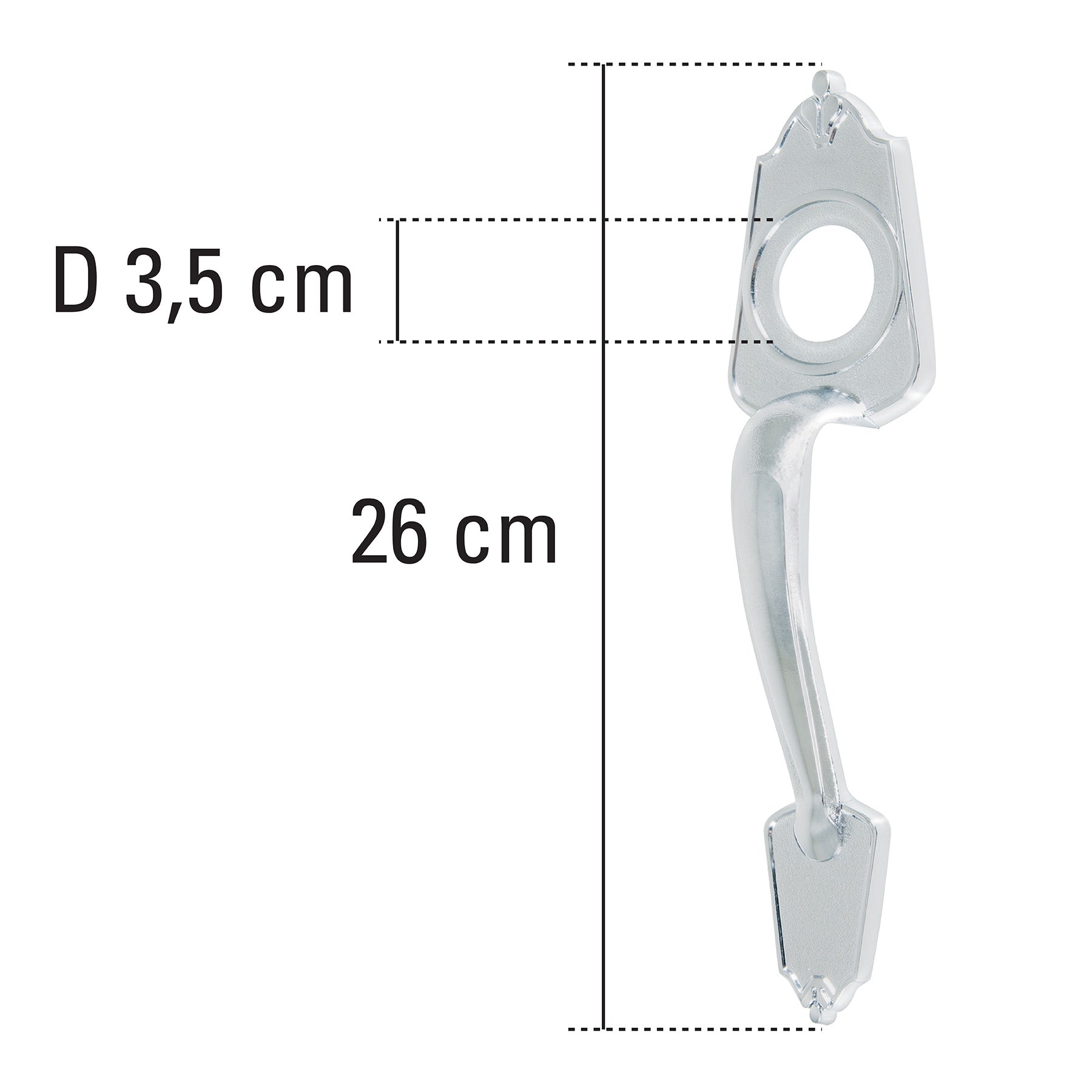 Chapetón metálico para puerta, acabado cromo mate