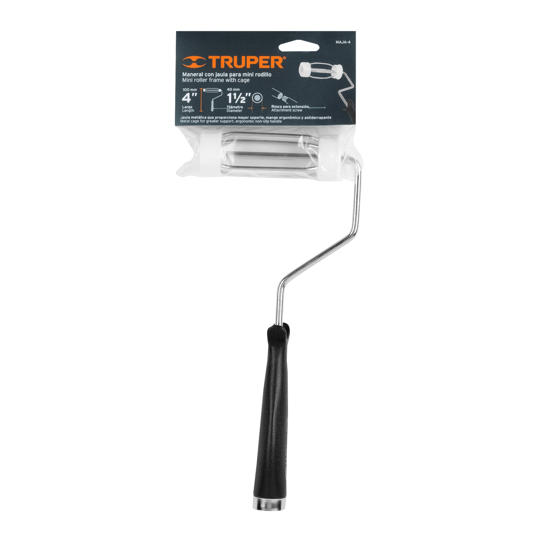 Maneral de 4" con jaula para rodillo, Truper