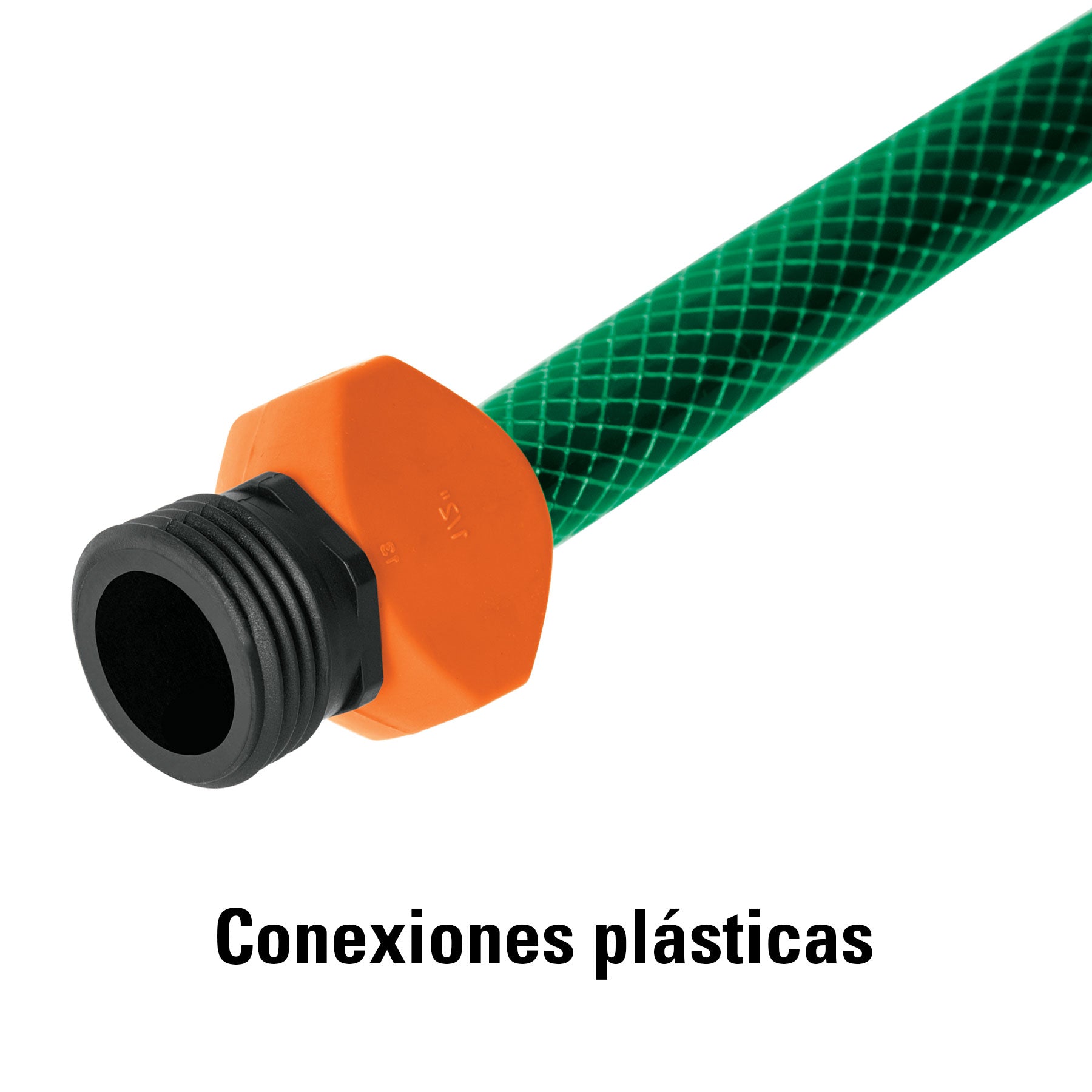 Manguera 1/2"reforzada 3 capas 10 m conexiones plásticas