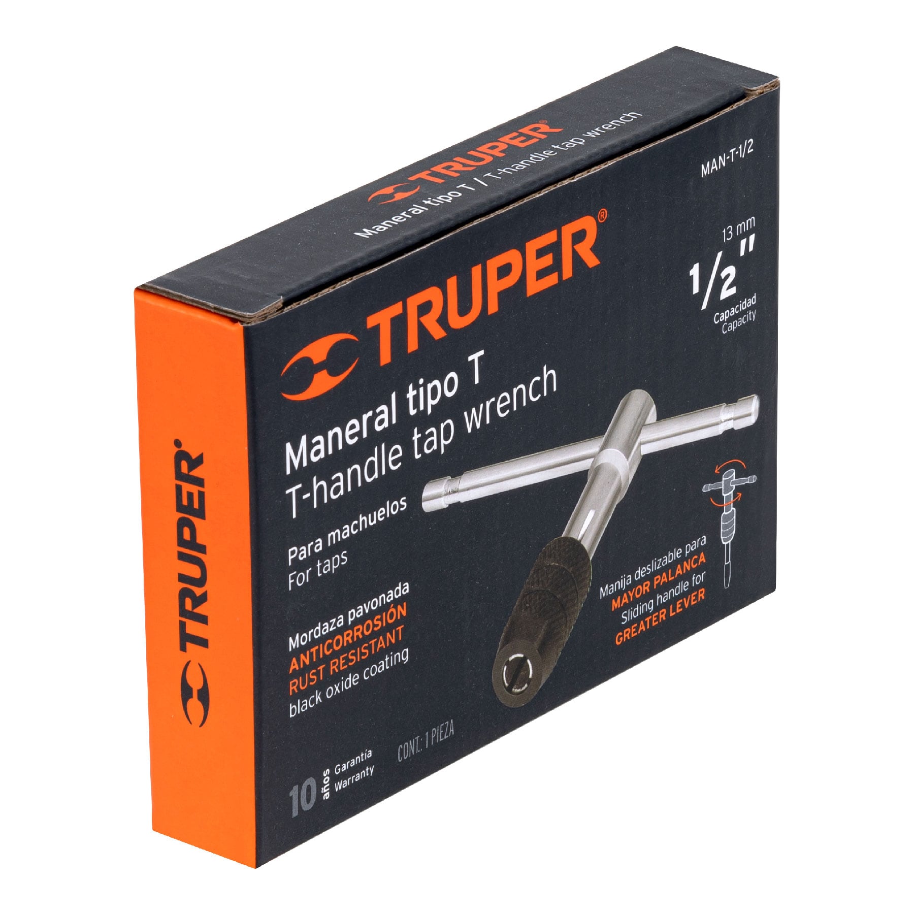 Maneral en T para machuelo 1/2", Truper