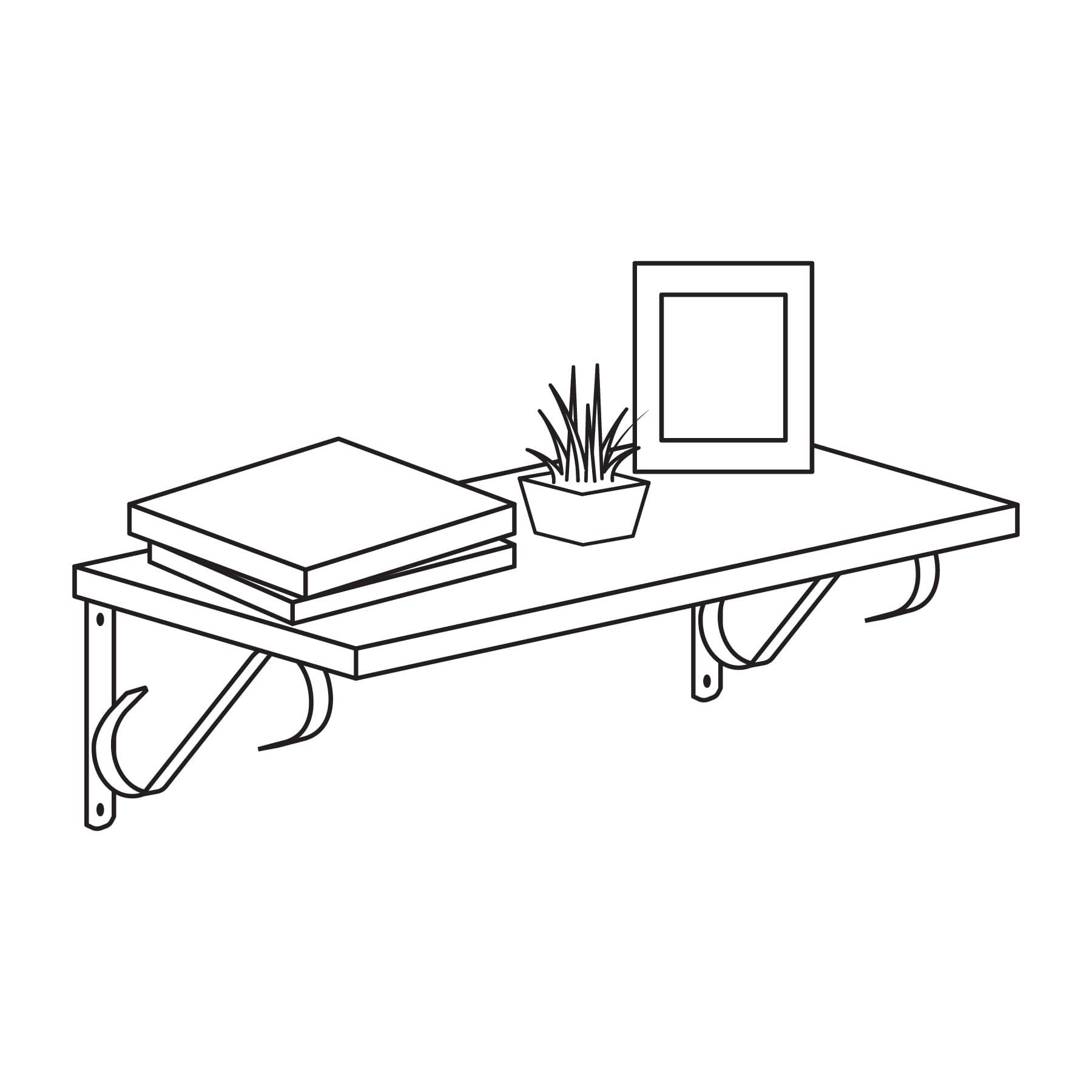 Ménsula reforzada negra diseño colonial 11 x 8", Fiero