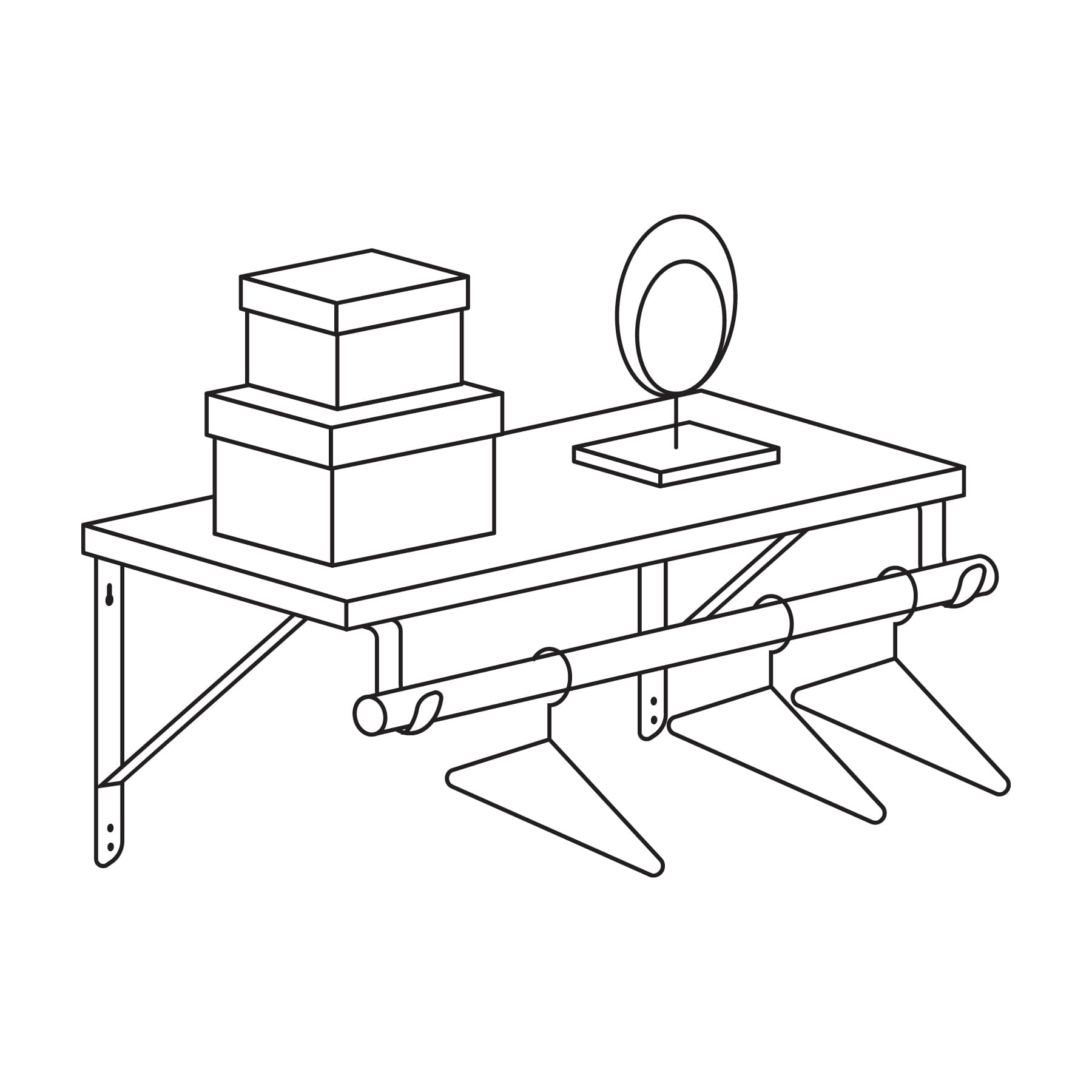 Ménsula reforzada blanca 11 x 12" con gancho, Fiero