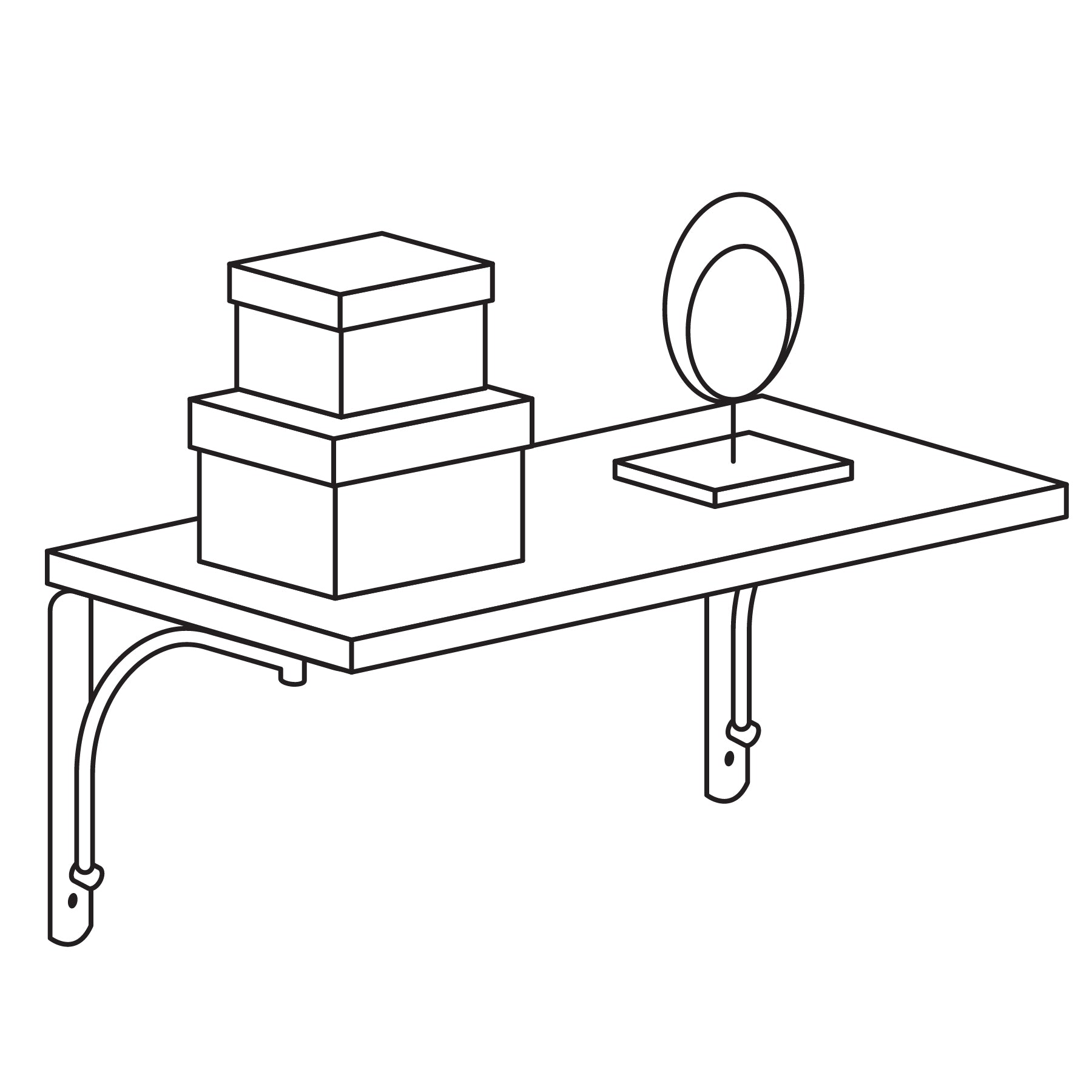 Ménsula reforzada negra 6 x 6" diseño alambrón, Fiero