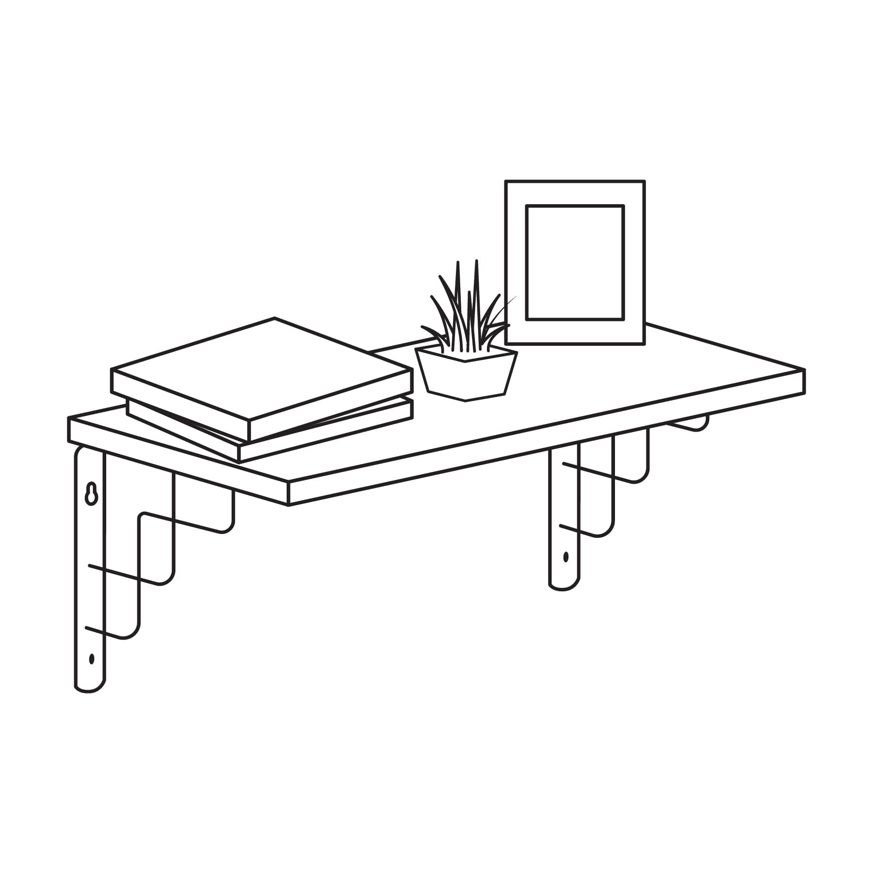 Ménsula reforzada negra 6 x 6" diseño escalera, Fiero
