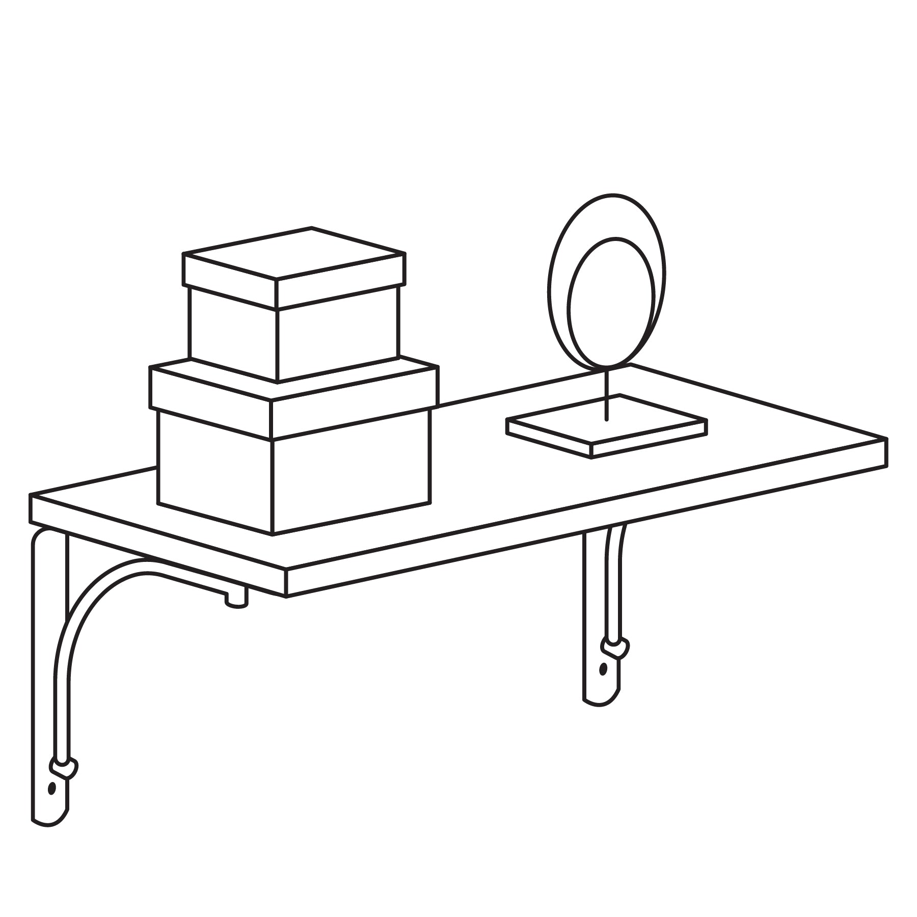 Ménsula reforzada negra 8 x 8" diseño alambrón, Fiero