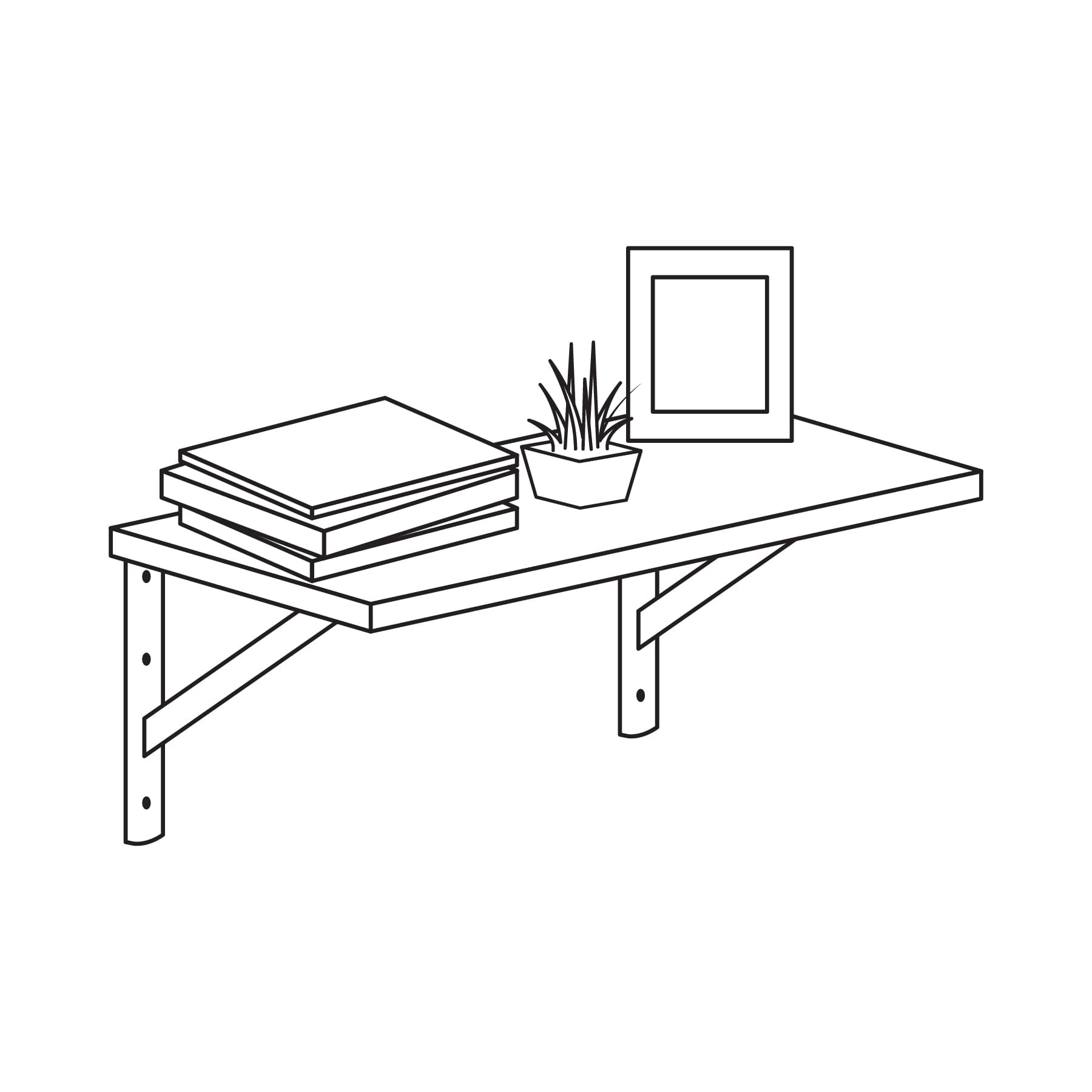 Ménsula de acero reforzada negra 8 x 12", Fiero