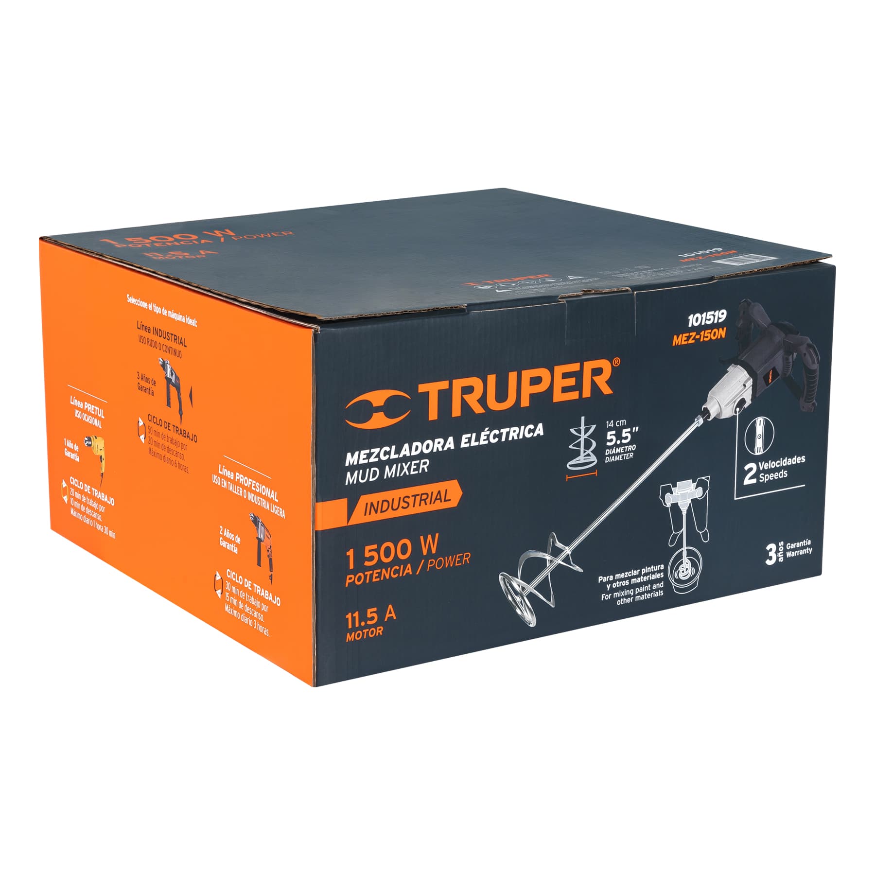 Mezcladora eléctrica 1500W, Truper industrial