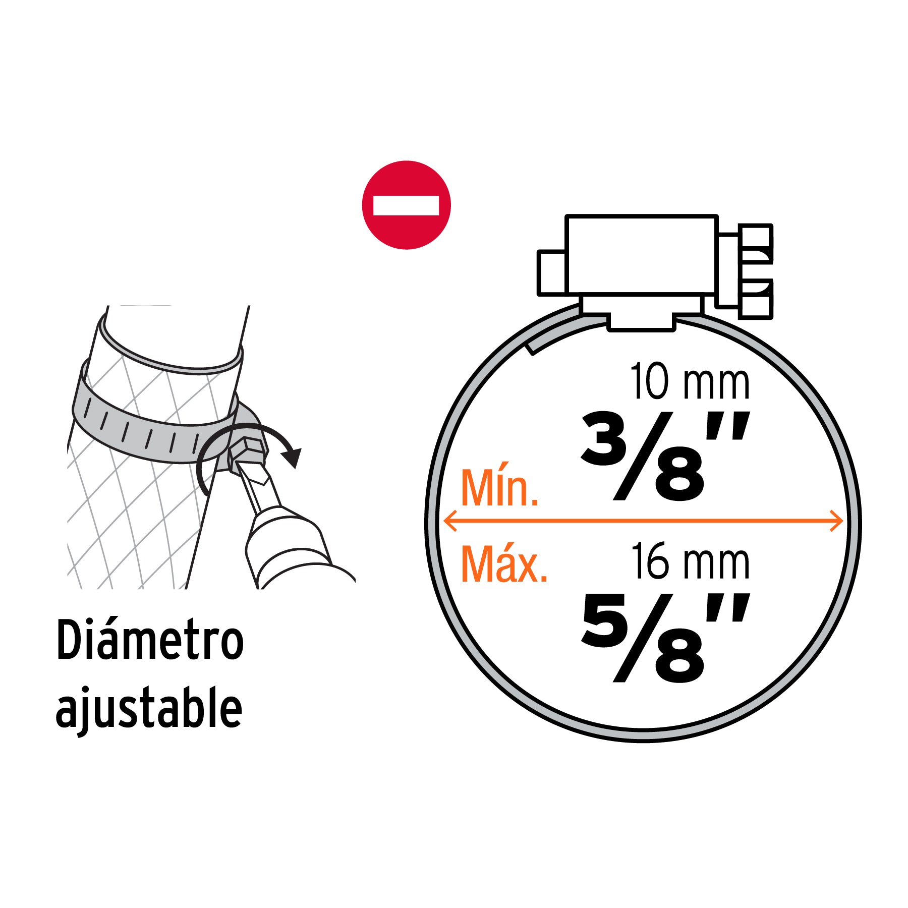 Bolsa con 4 mini abrazaderas sin fin # 4, 3/8"- 5/8", Truper