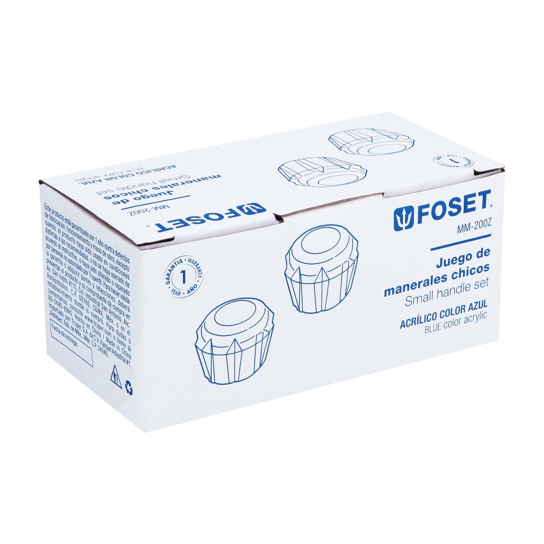 Juego 2 manerales acrílico azul para lavabo y fregadero, Basic