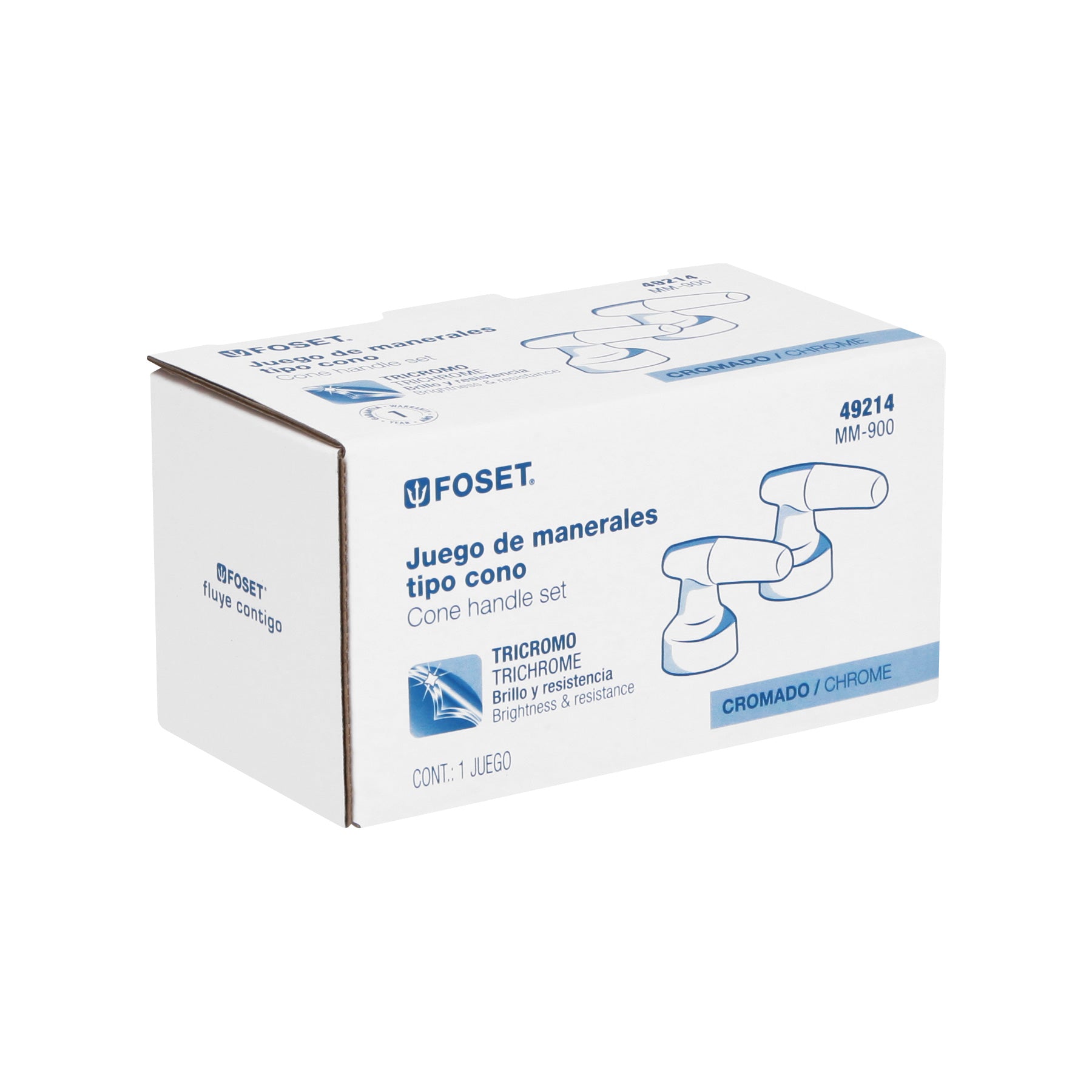 Juego de manerales cono para lavabo-fregadero, cromo, Basic