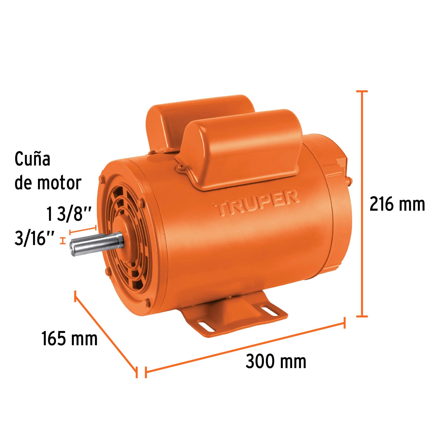 Motor eléctrico monofásico de 1 1/2 HP, baja velocidad