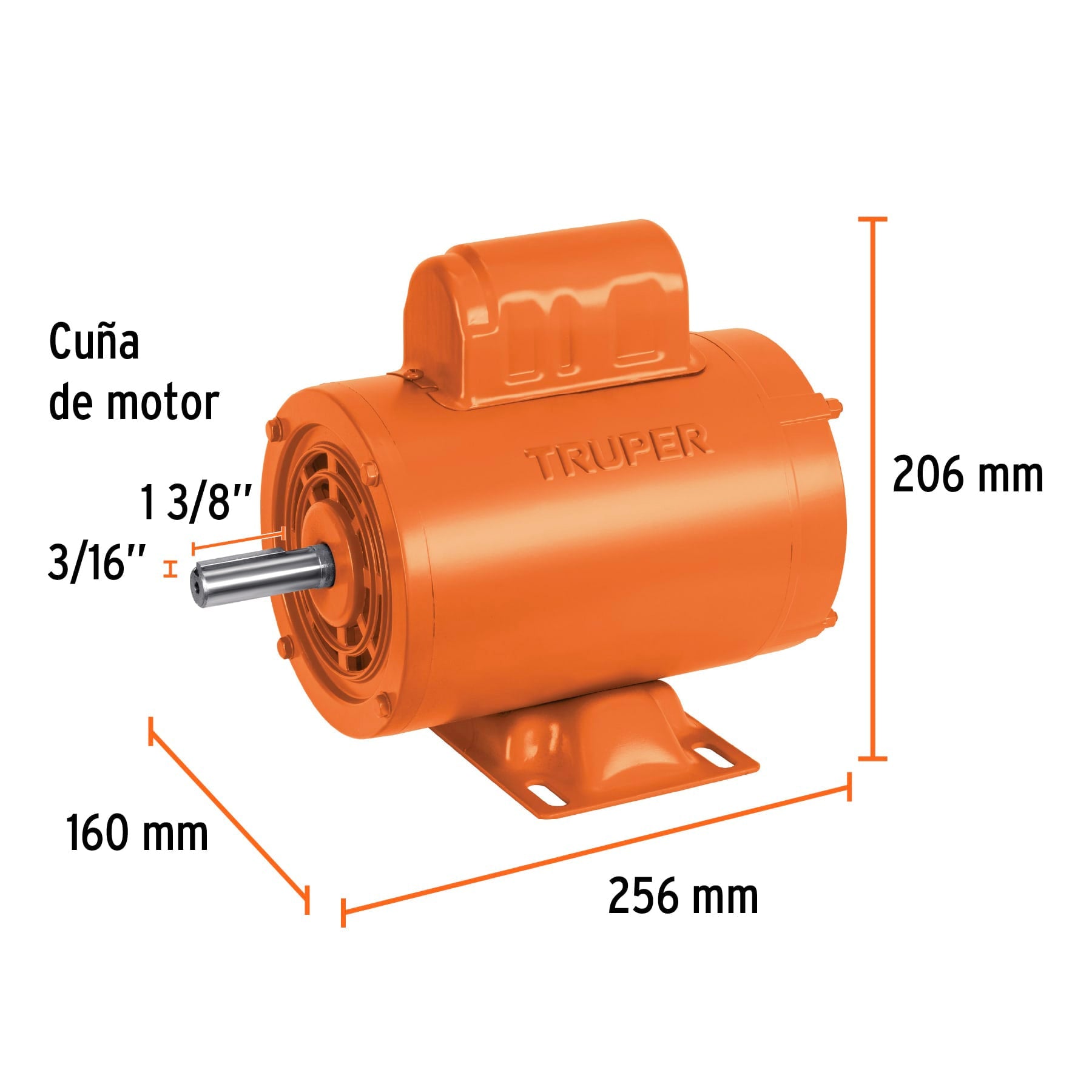 Motor eléctrico monofásico de 1/2 HP, alta velocidad, Truper