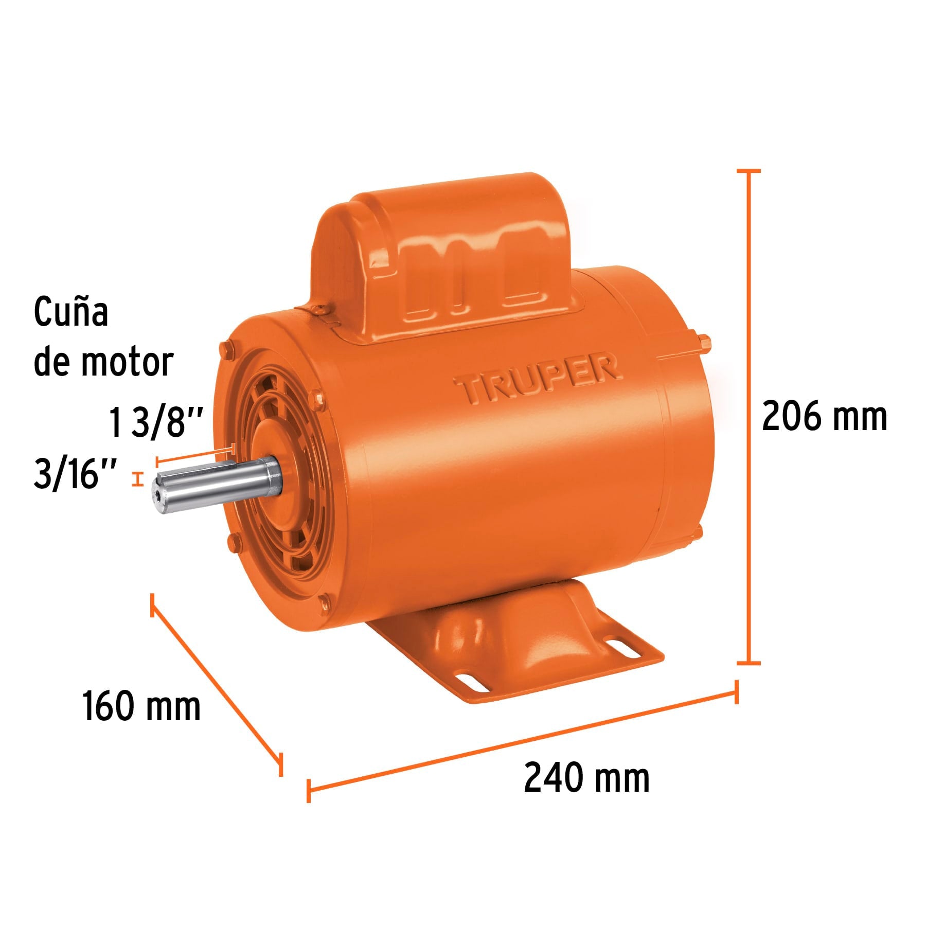 Motor eléctrico monofásico de 1/4 HP, alta velocidad, Truper