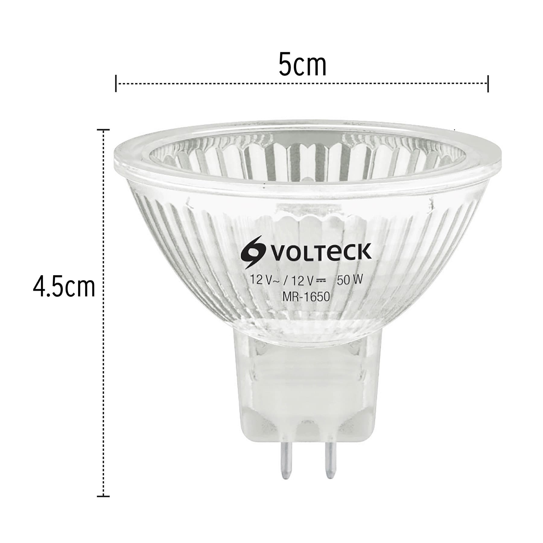 Lámpara de halógeno 50 W tipo MR 16 base GU5.3, Volteck